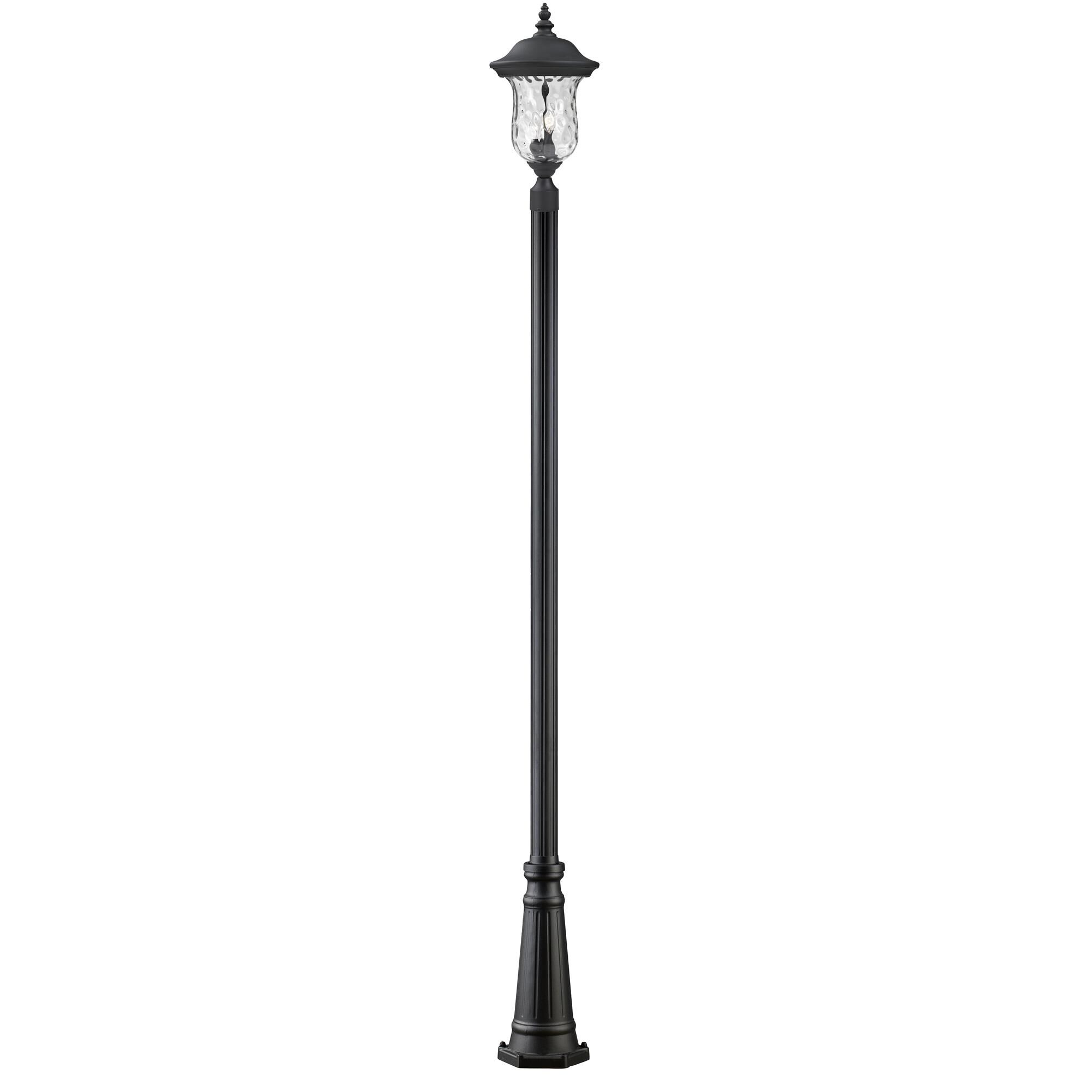 Shown in Black finish and Glass shade