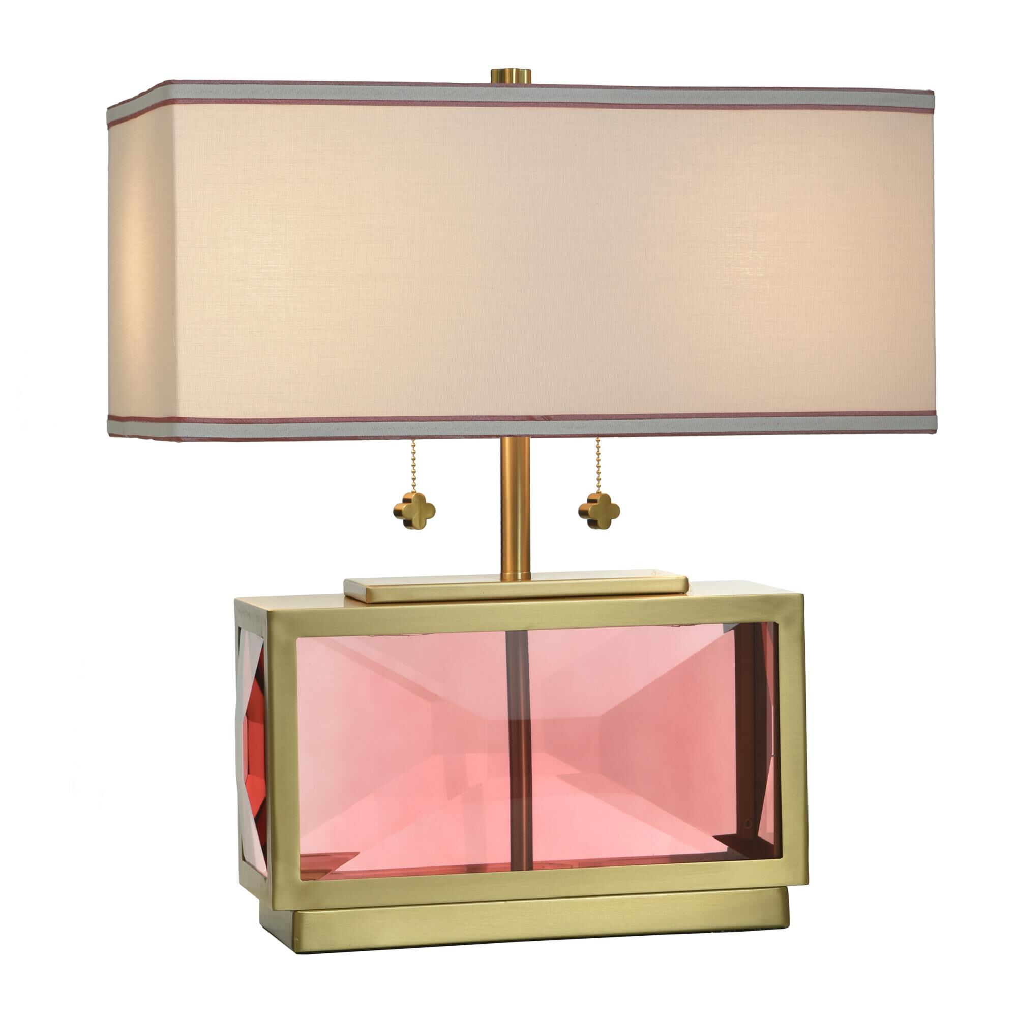 Shown in Polished Brass and Blush finish and Off-White shade