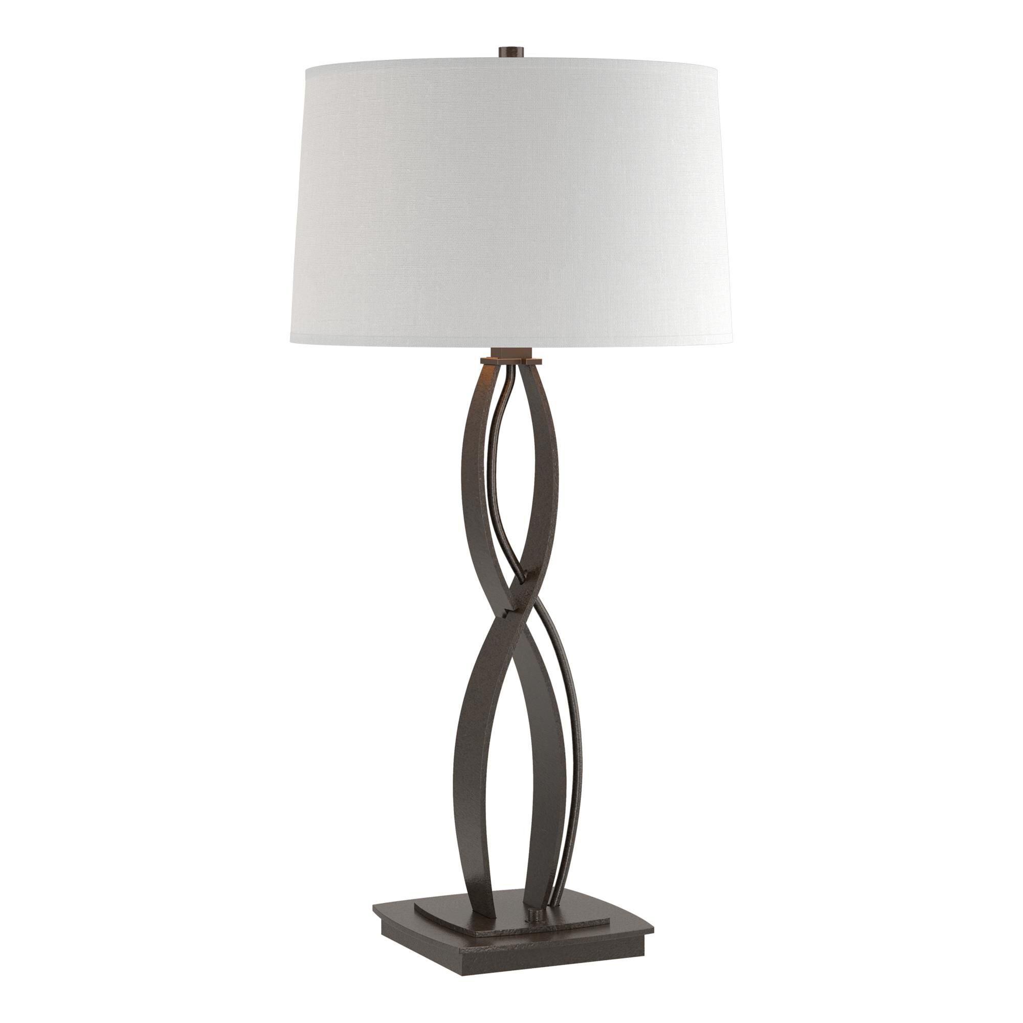 Shown in Oil Rubbed Bronze finish and Natural Anna shade