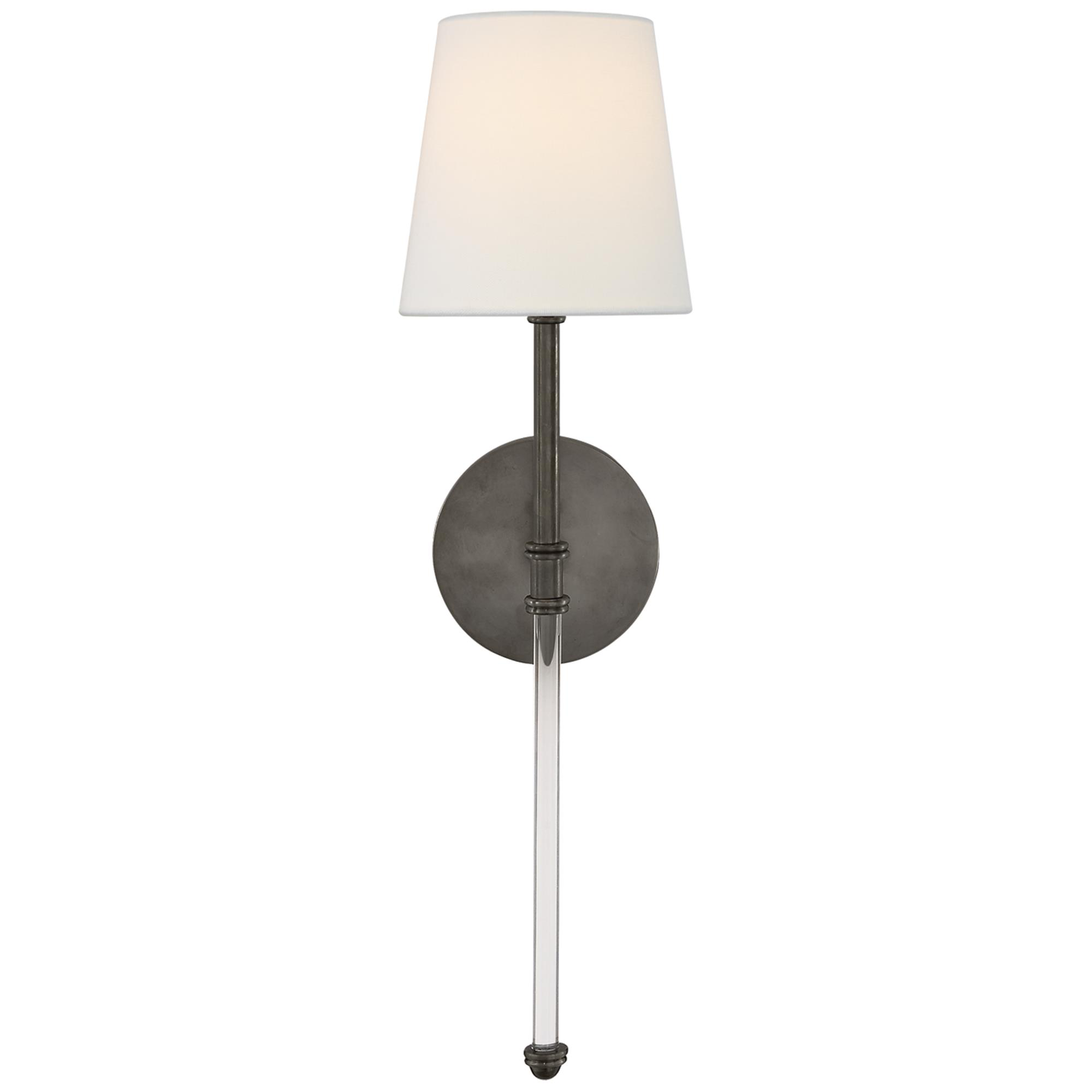 Shown in Bronze finish and Linen shade