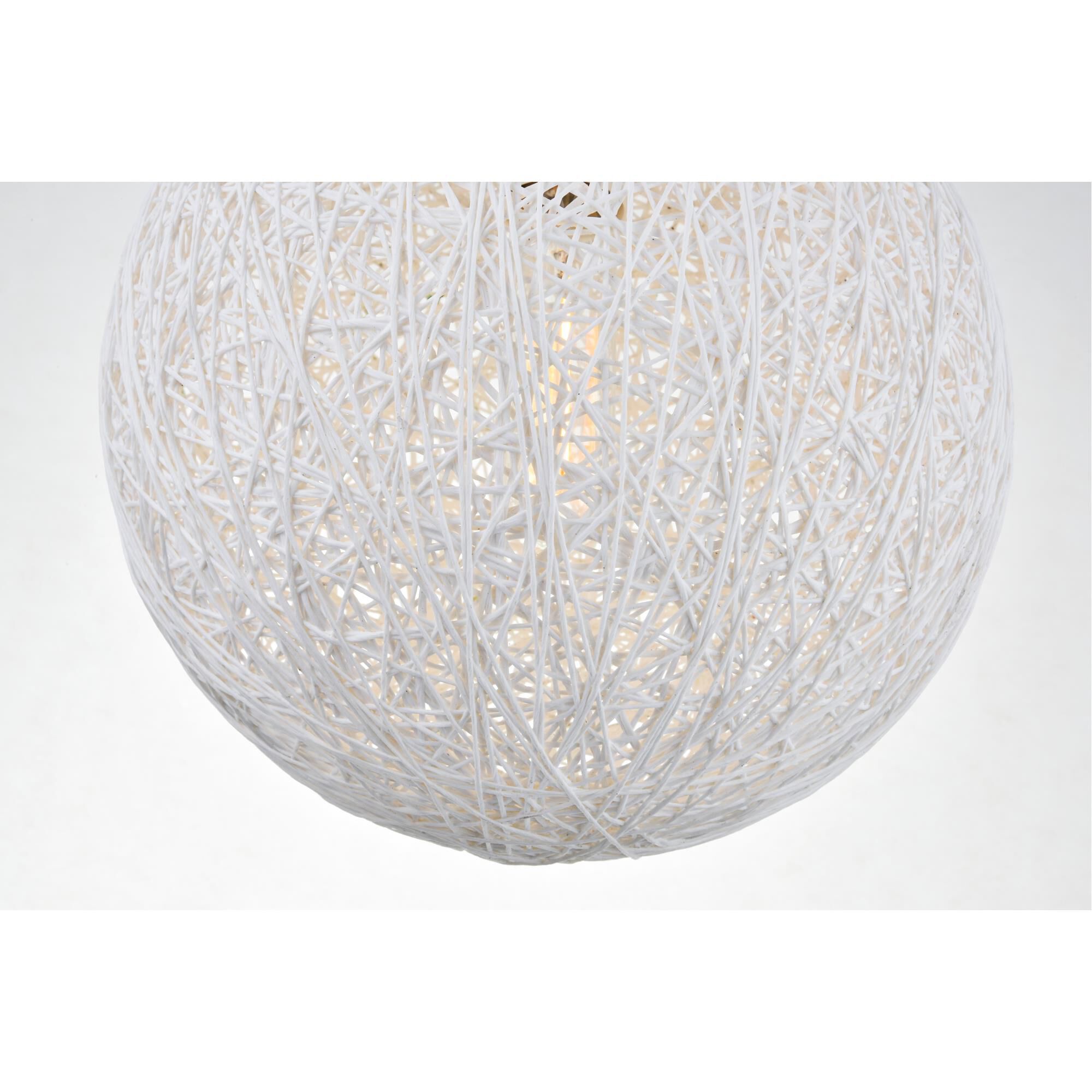 Shown in Black And White finish and White Paper String shade