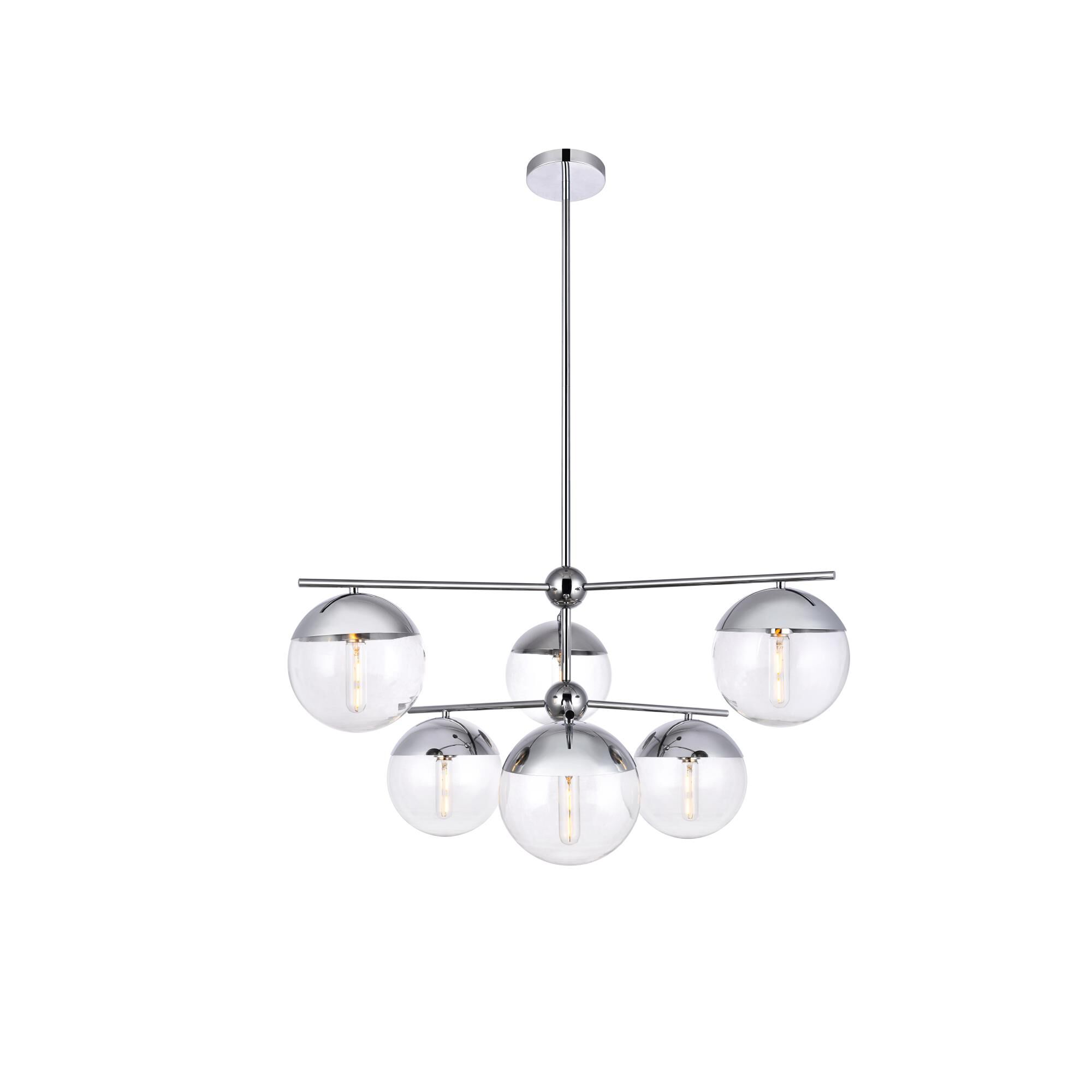 Eclipse 36 Inch 6 Light Multi Light Pendant by Elegant Lighting