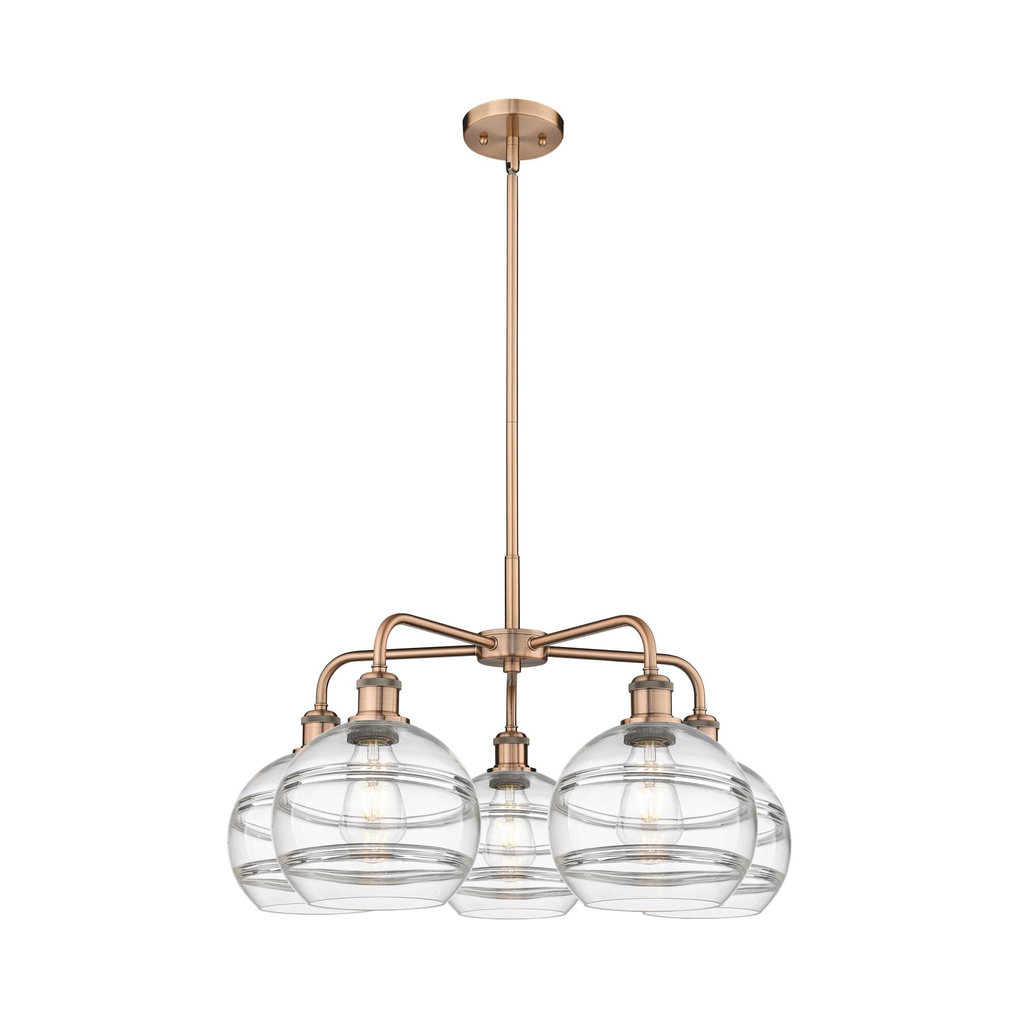 Shown in Antique Copper finish and Clear glass