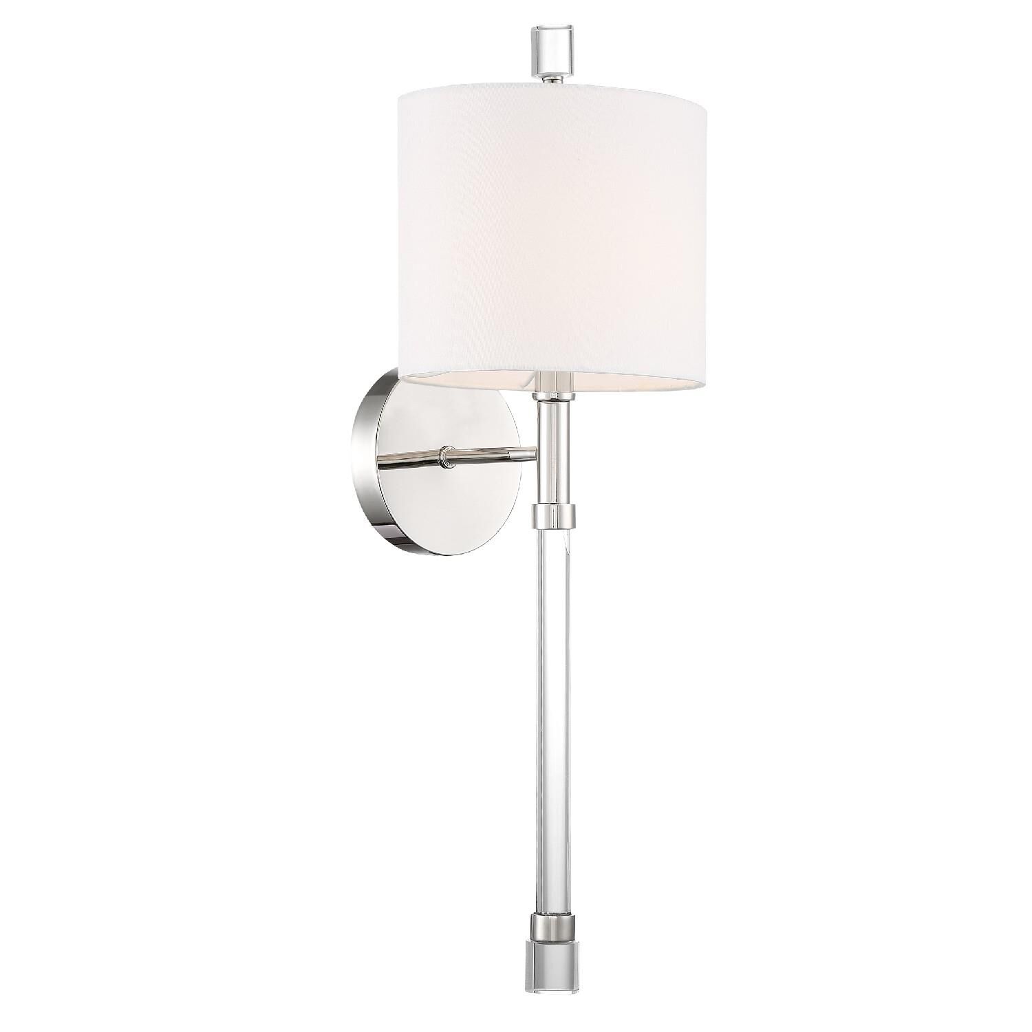 Shown in Polished Nickel finish and Silk glass and Silk shade