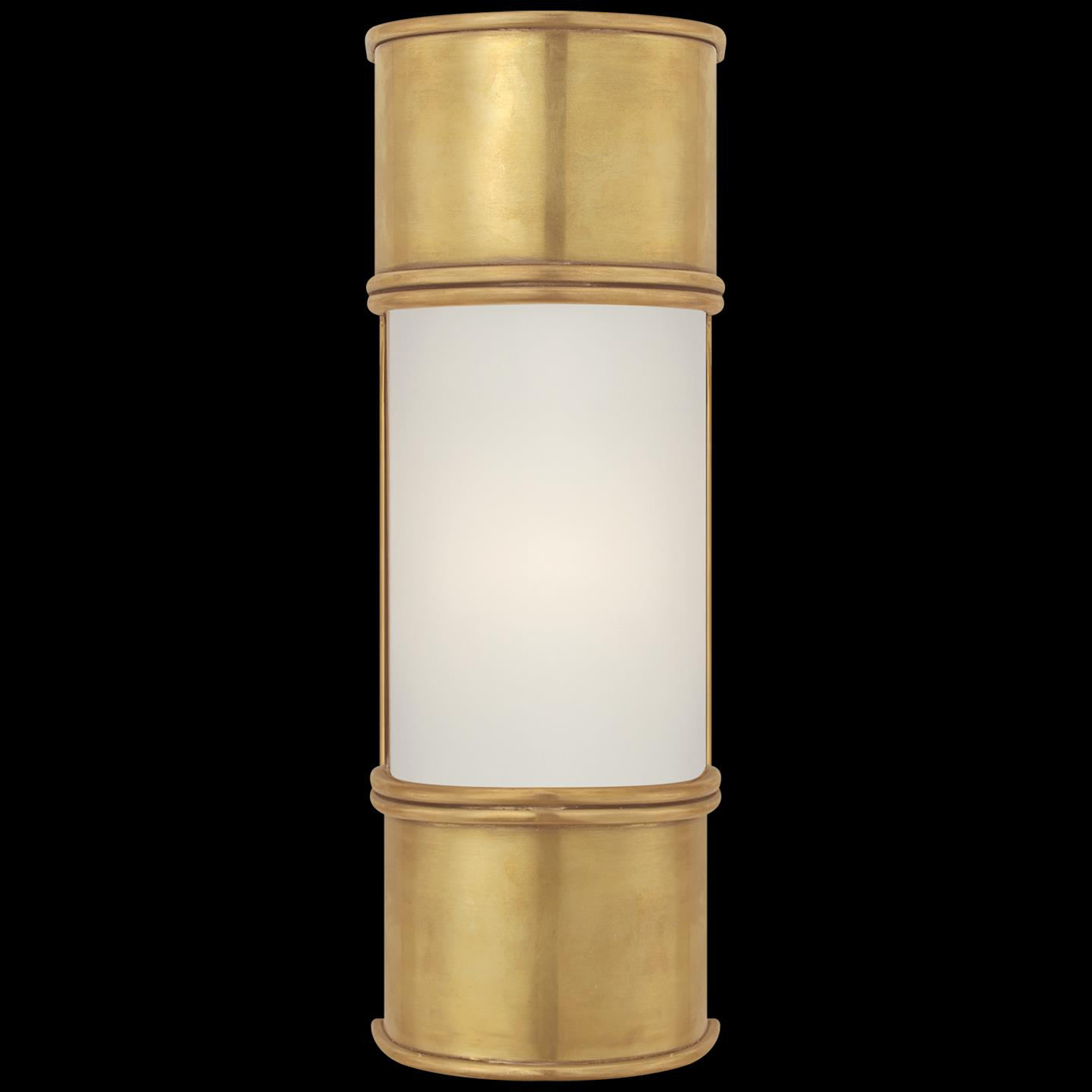 Shown in Antique-Burnished Brass finish and Frosted glass
