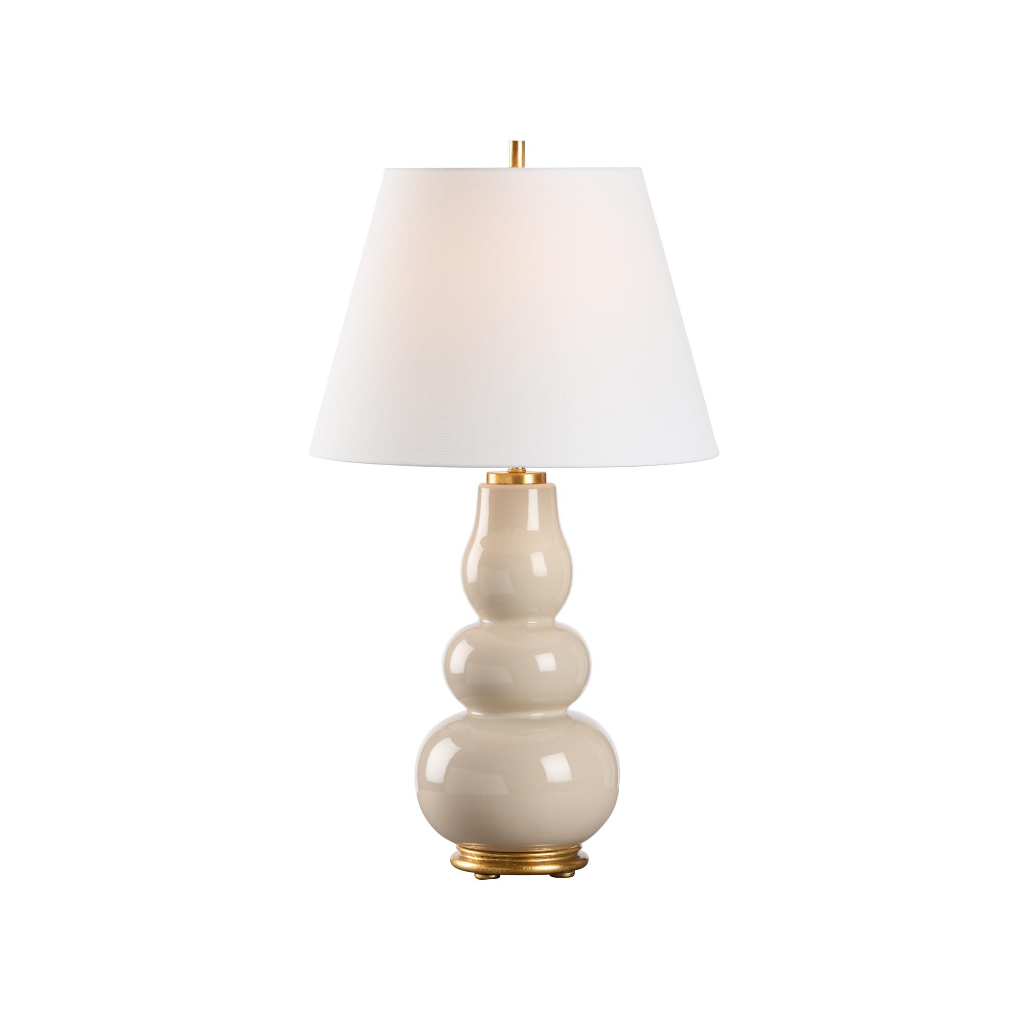 Shown in Tan finish and Linen shade