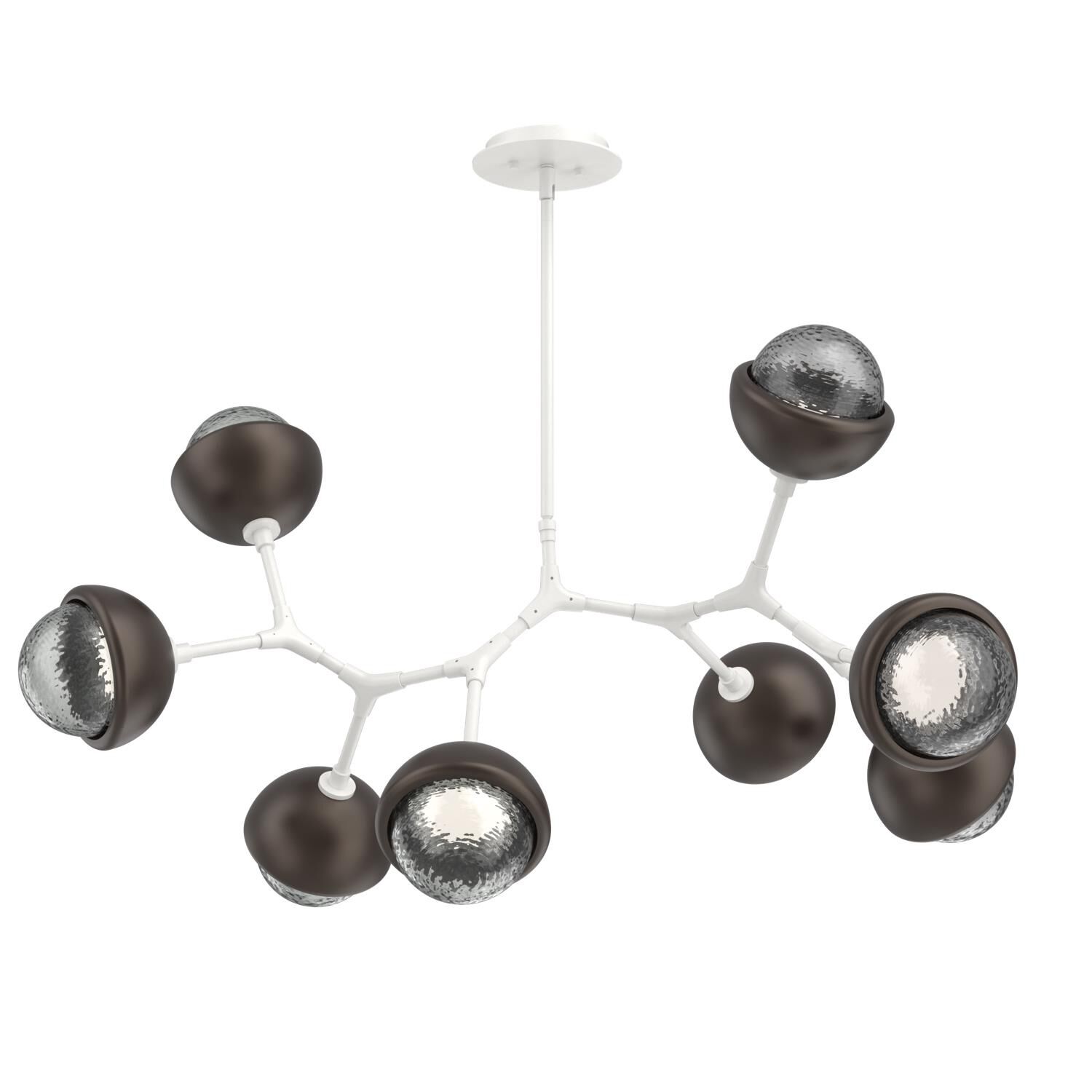 Shown in Salt White finish and Smoke glass and Flat Bronze accent