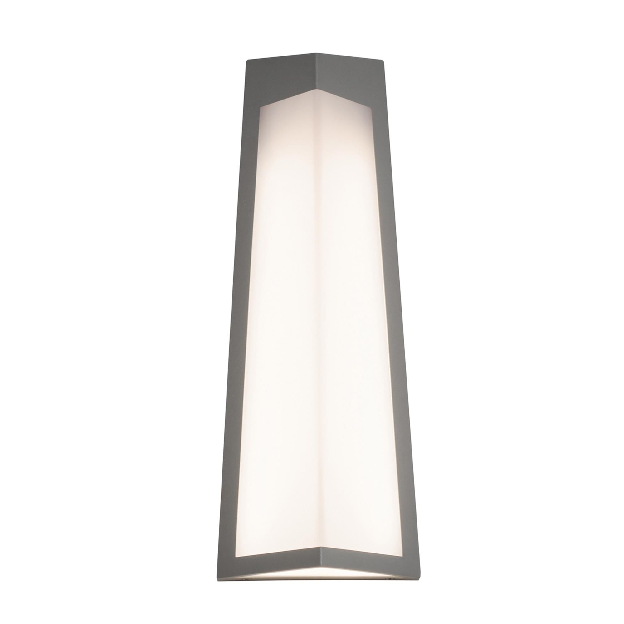 Shown in Textured Grey finish and White Acrylic glass and 120-277 Volt Dimmer accent