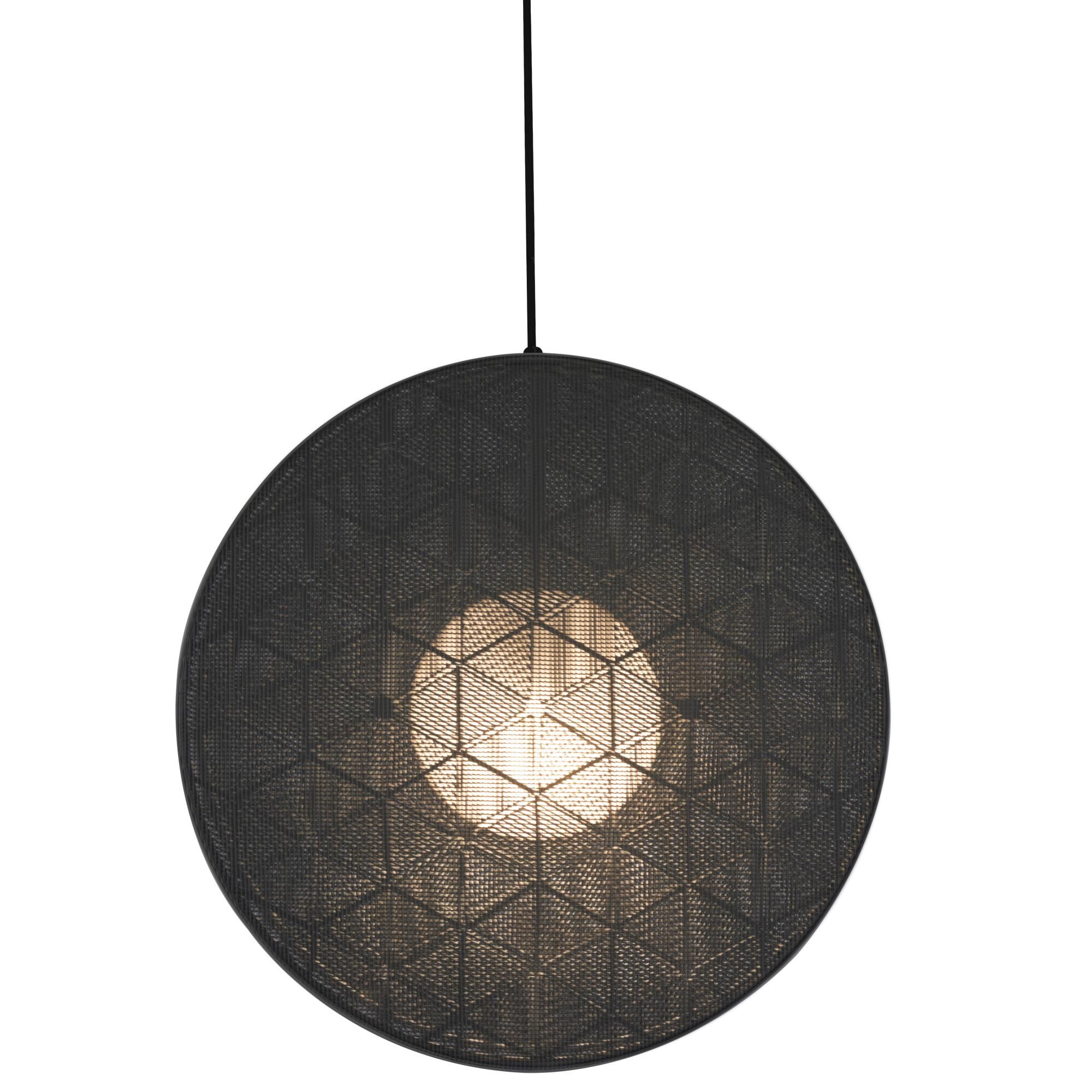 Shown in Satin Nickel finish and Black Galvanized Iron Wire shade