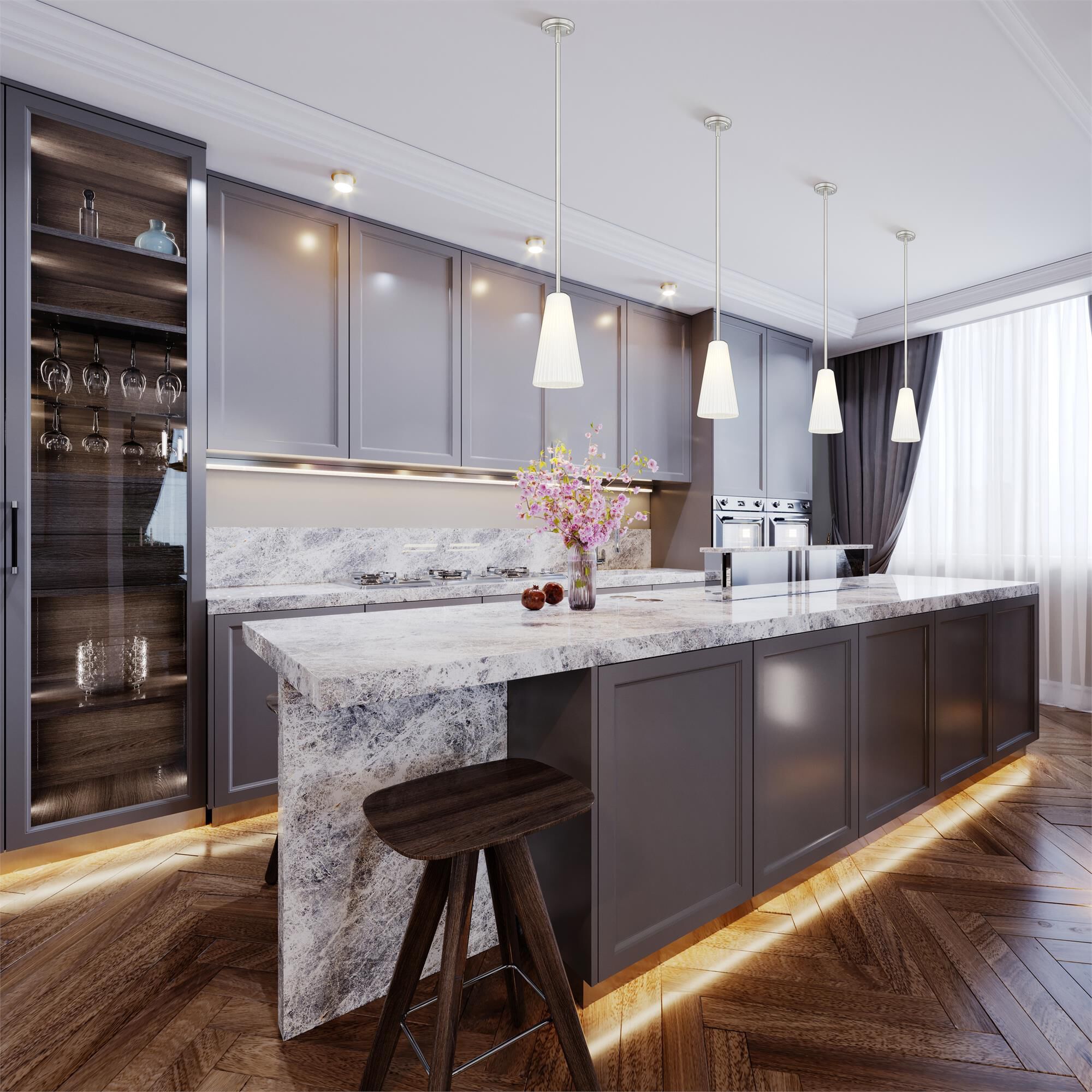 Shown in Brushed Nickel finish and White glass and White shade