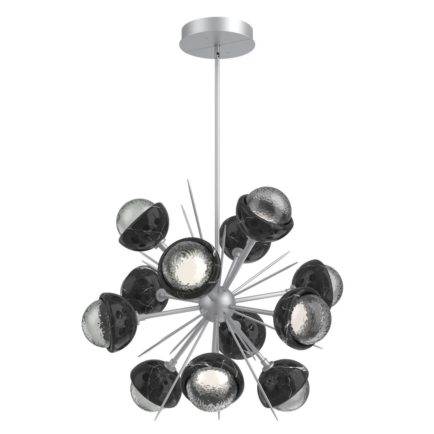 Shown in Classic Silver finish and Smoke glass and Black Marble accent