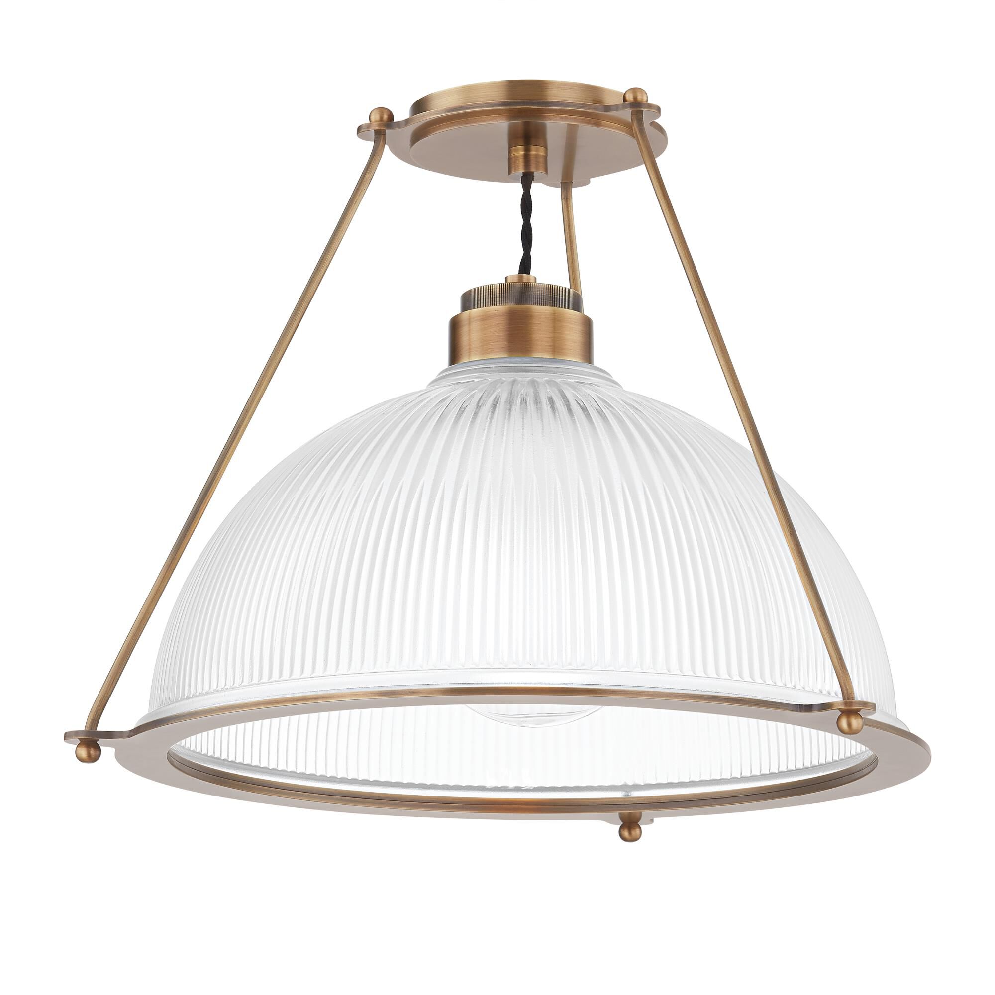 Shown in Patina Brass finish and Clear glass