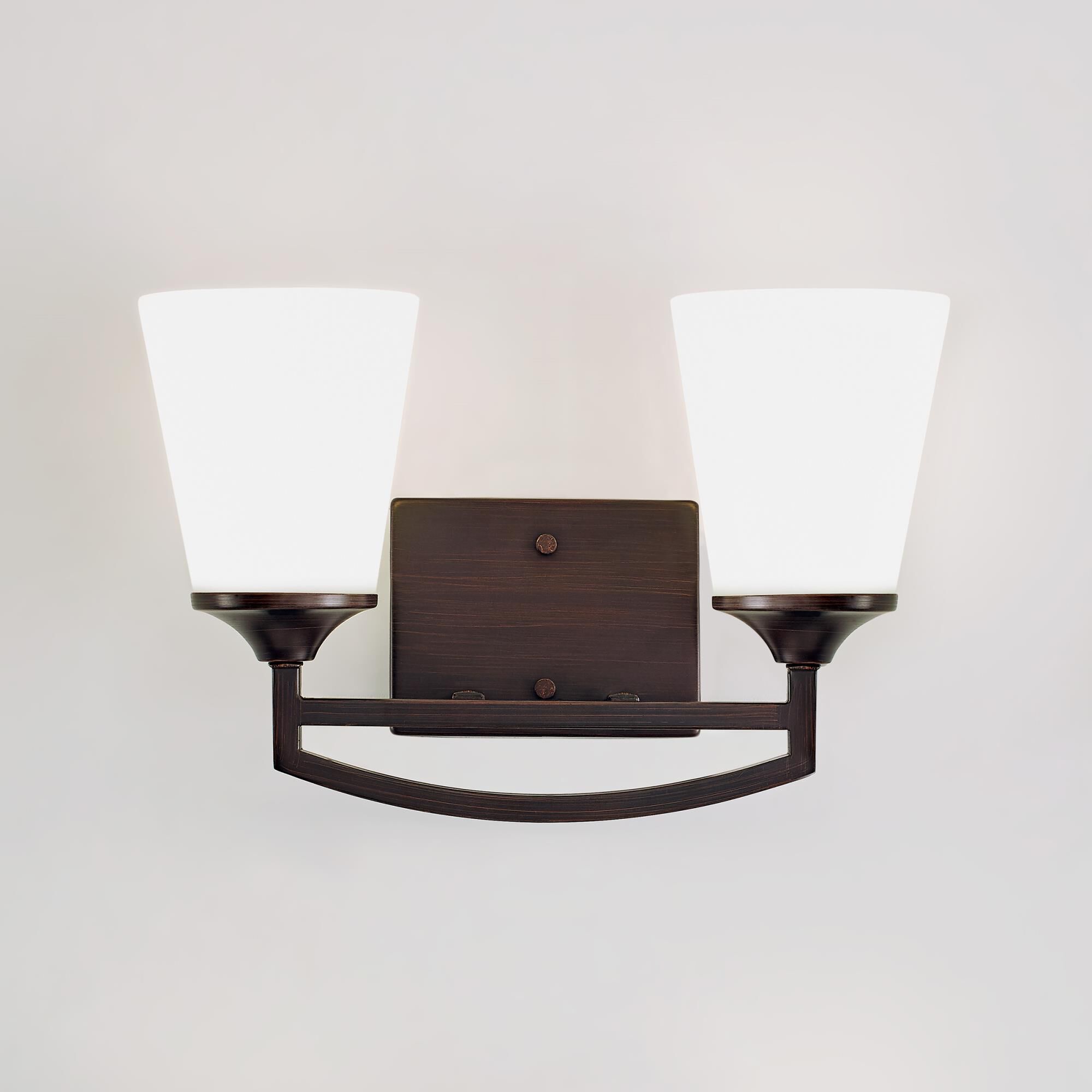 Shown in Bronze finish and Satin Etched  Shades glass