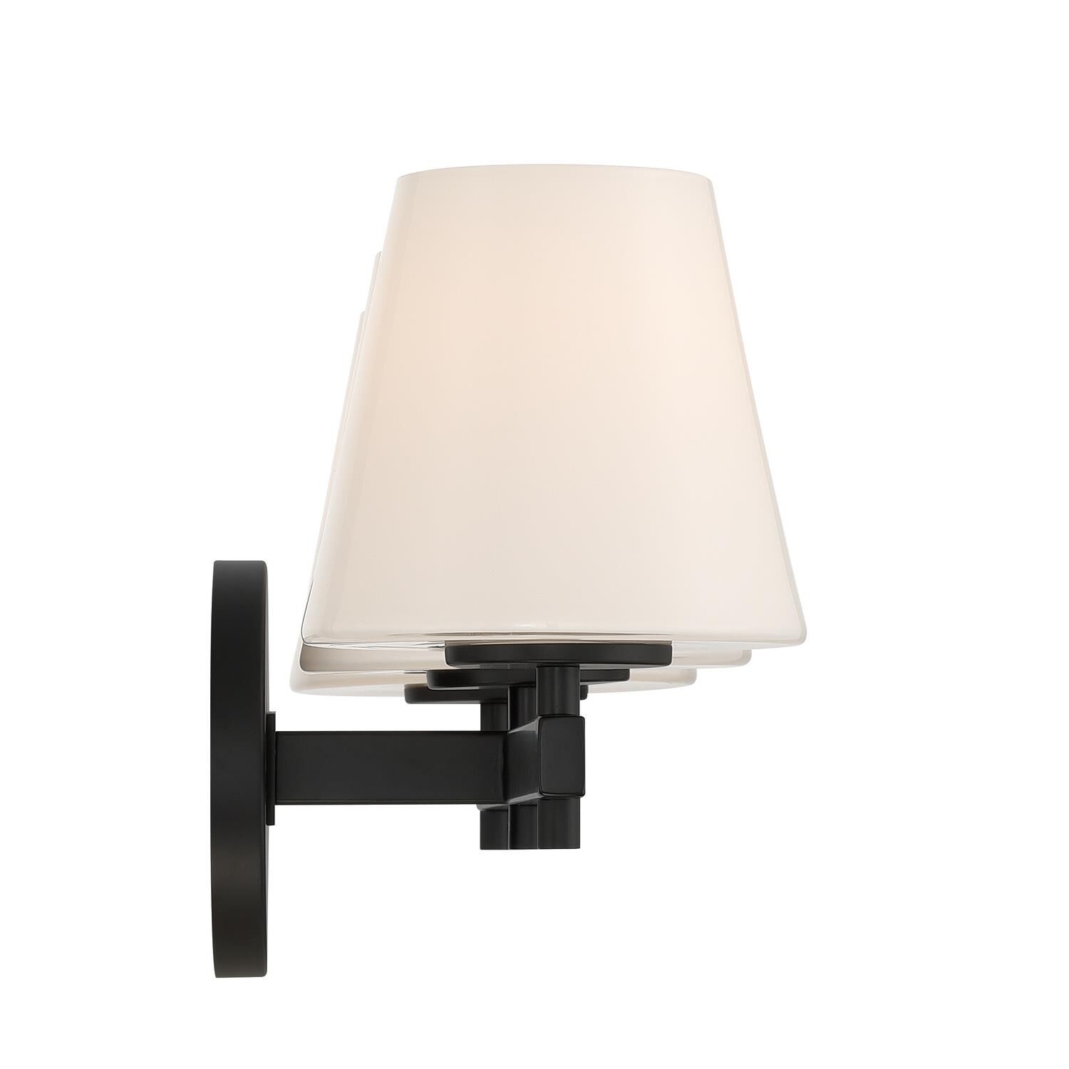 Shown in Black finish and Glass shade