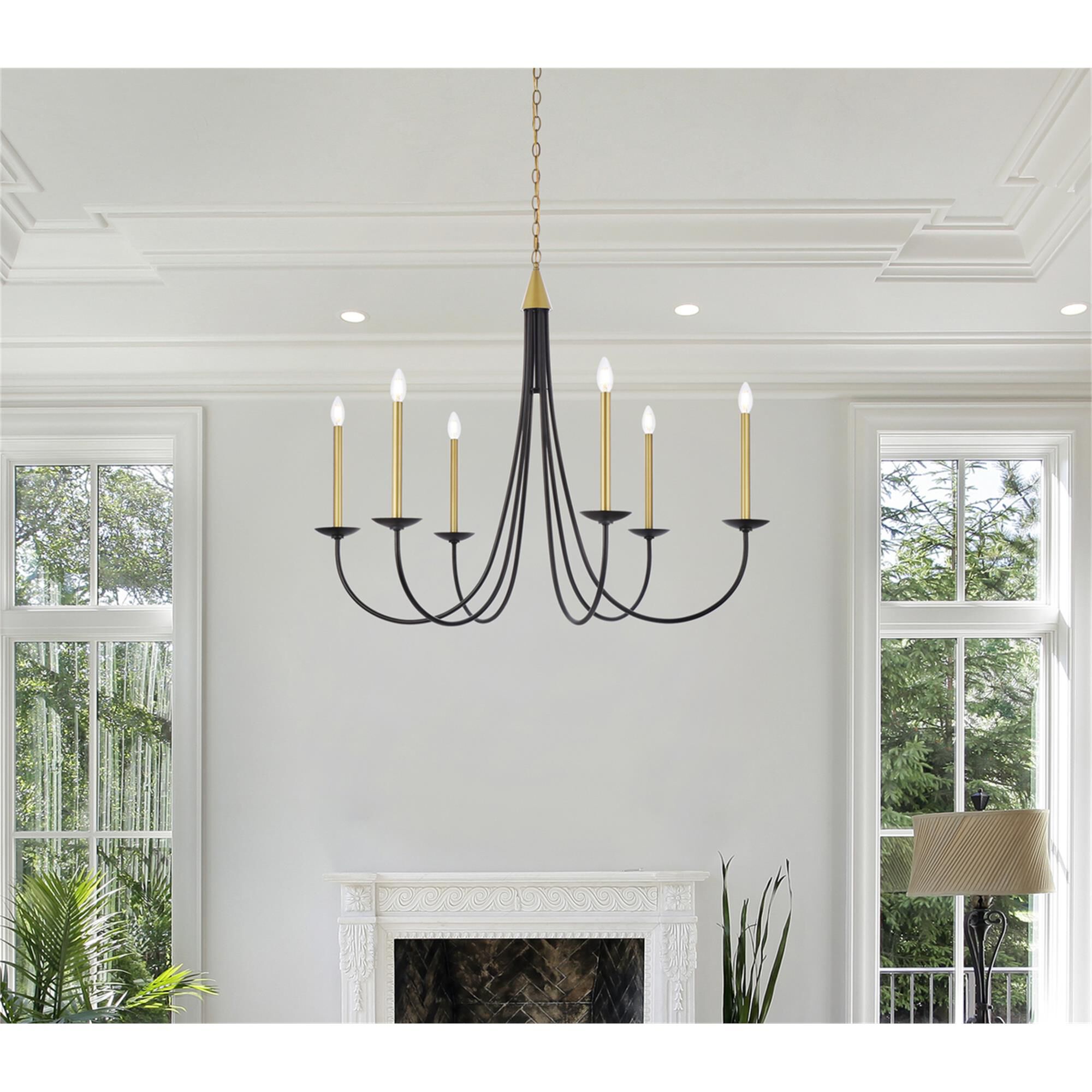 Shown in Black and Brass finish