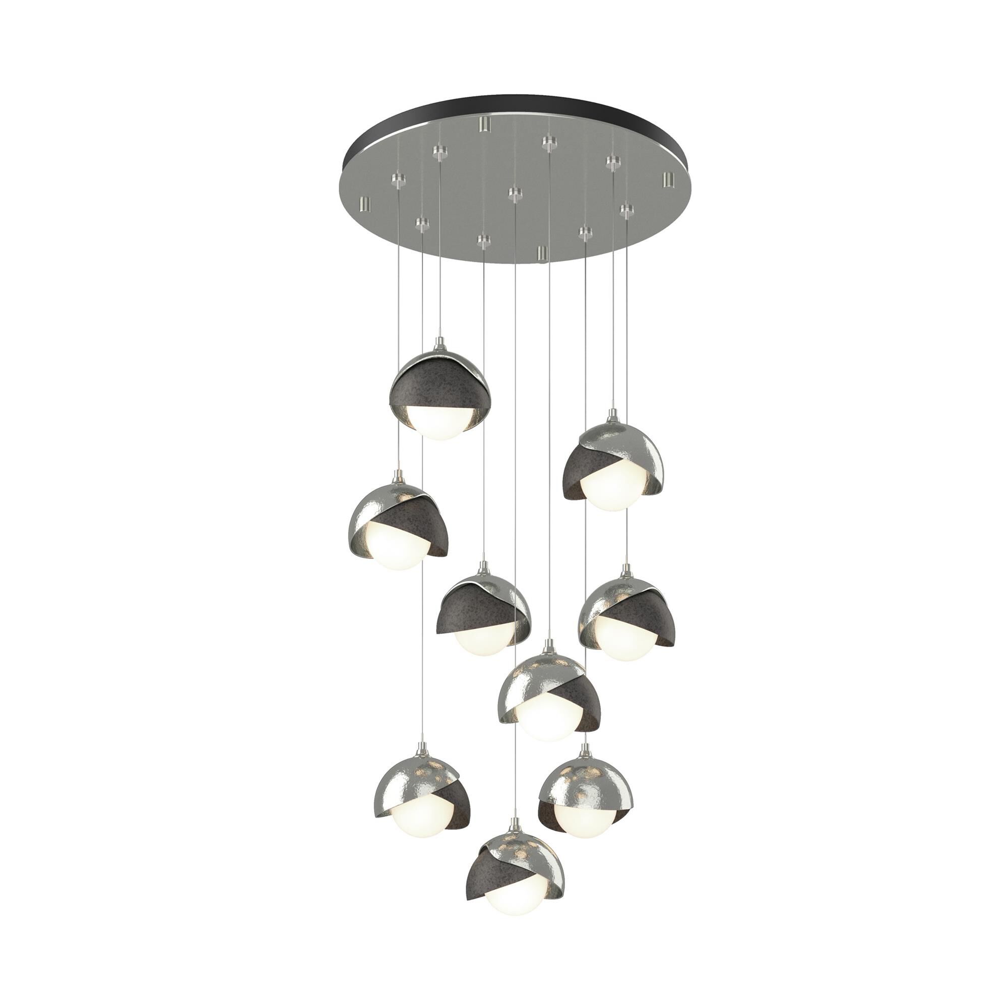 Shown in Sterling finish and Opal (Gg) glass and Natural Iron (20) accent