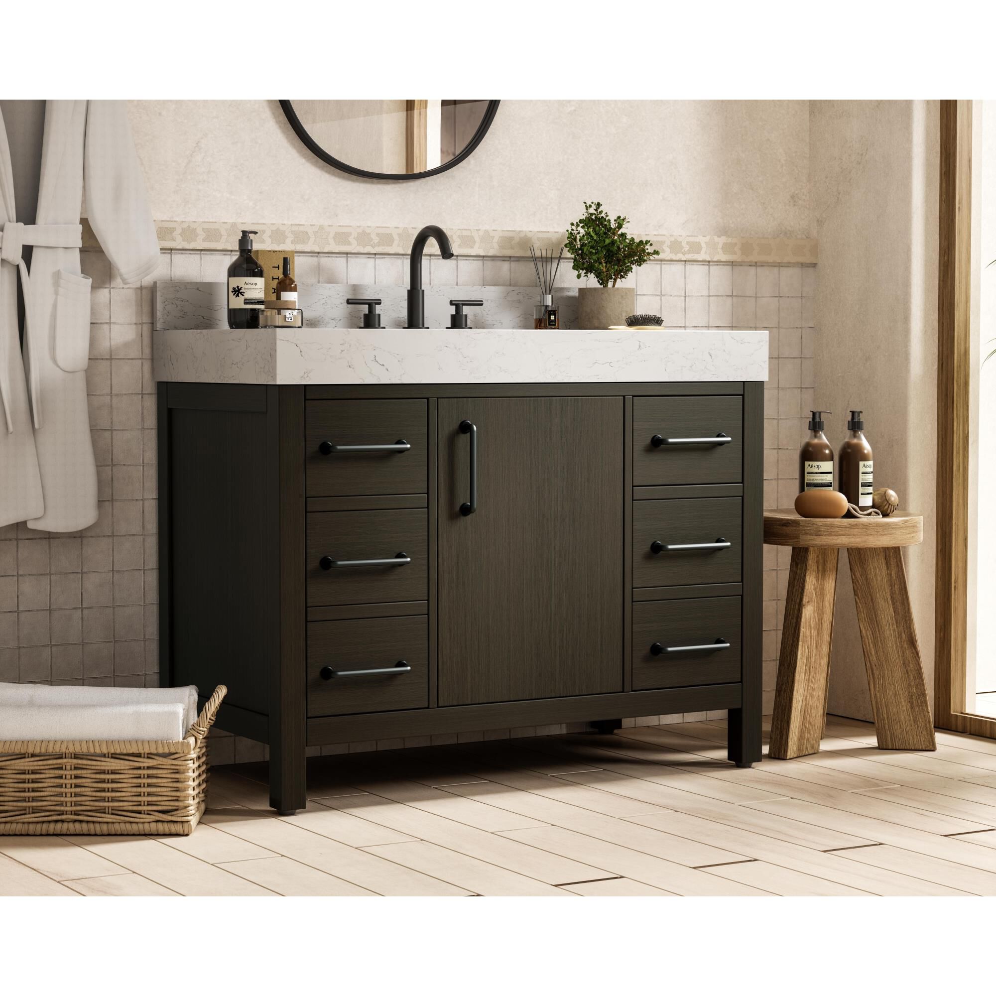 Shown in Mocha Brown finish