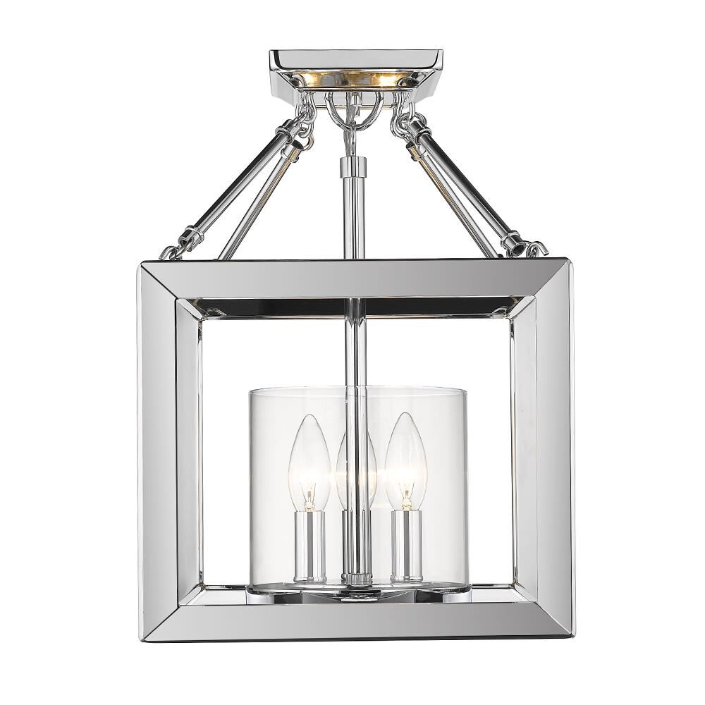 Smyth 11 Inch 3 Light Semi Flush Mount by Golden Lighting