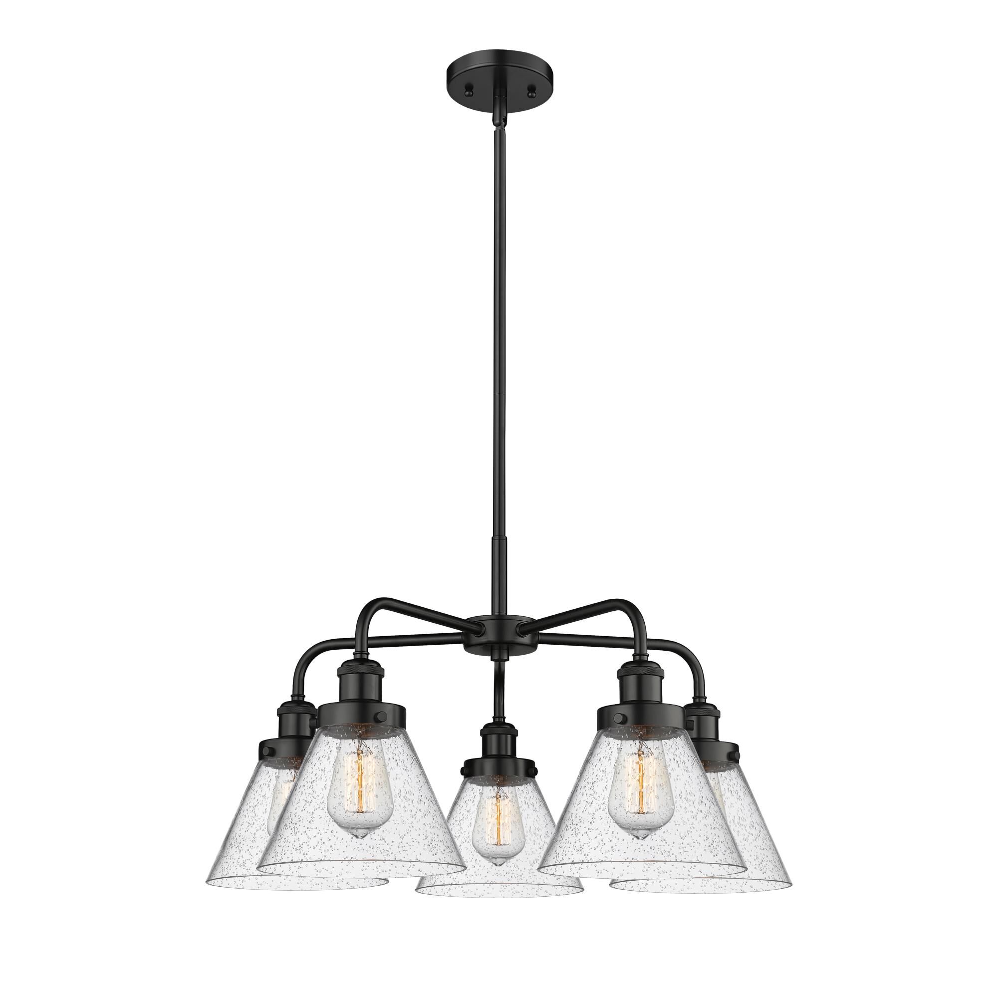 Shown in Matte Black finish and Seedy glass