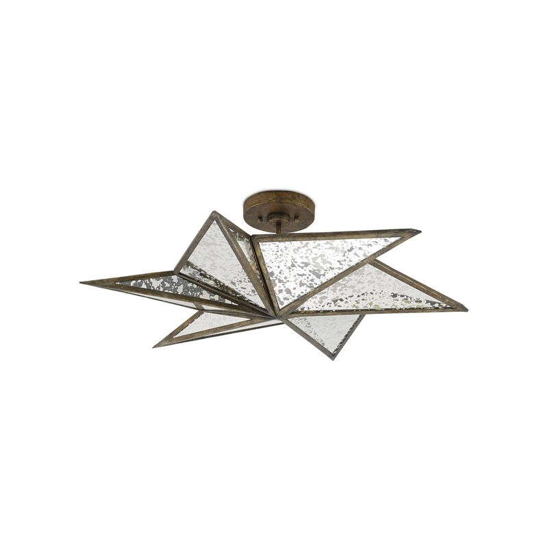 Stargazer 30 Inch 3 Light Semi Flush Mount by Currey and Company