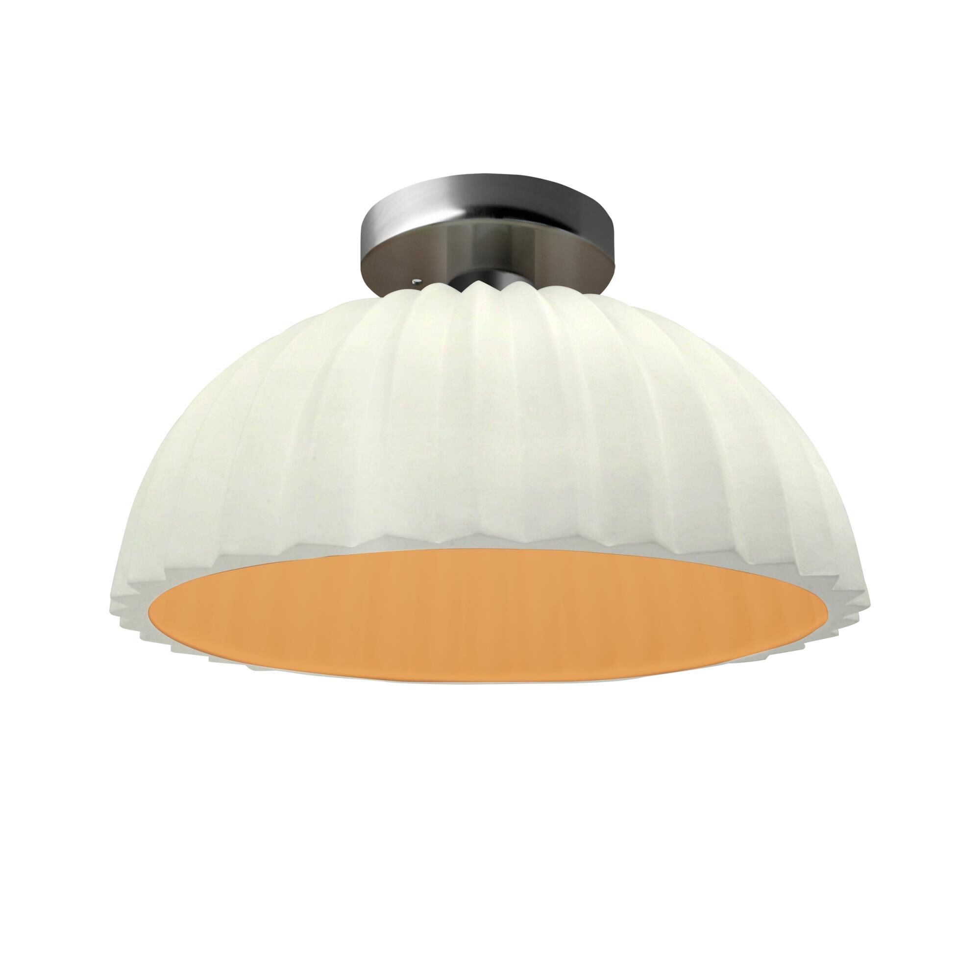 Pleated Dome 13 Inch Semi Flush Mount by Justice Design Group