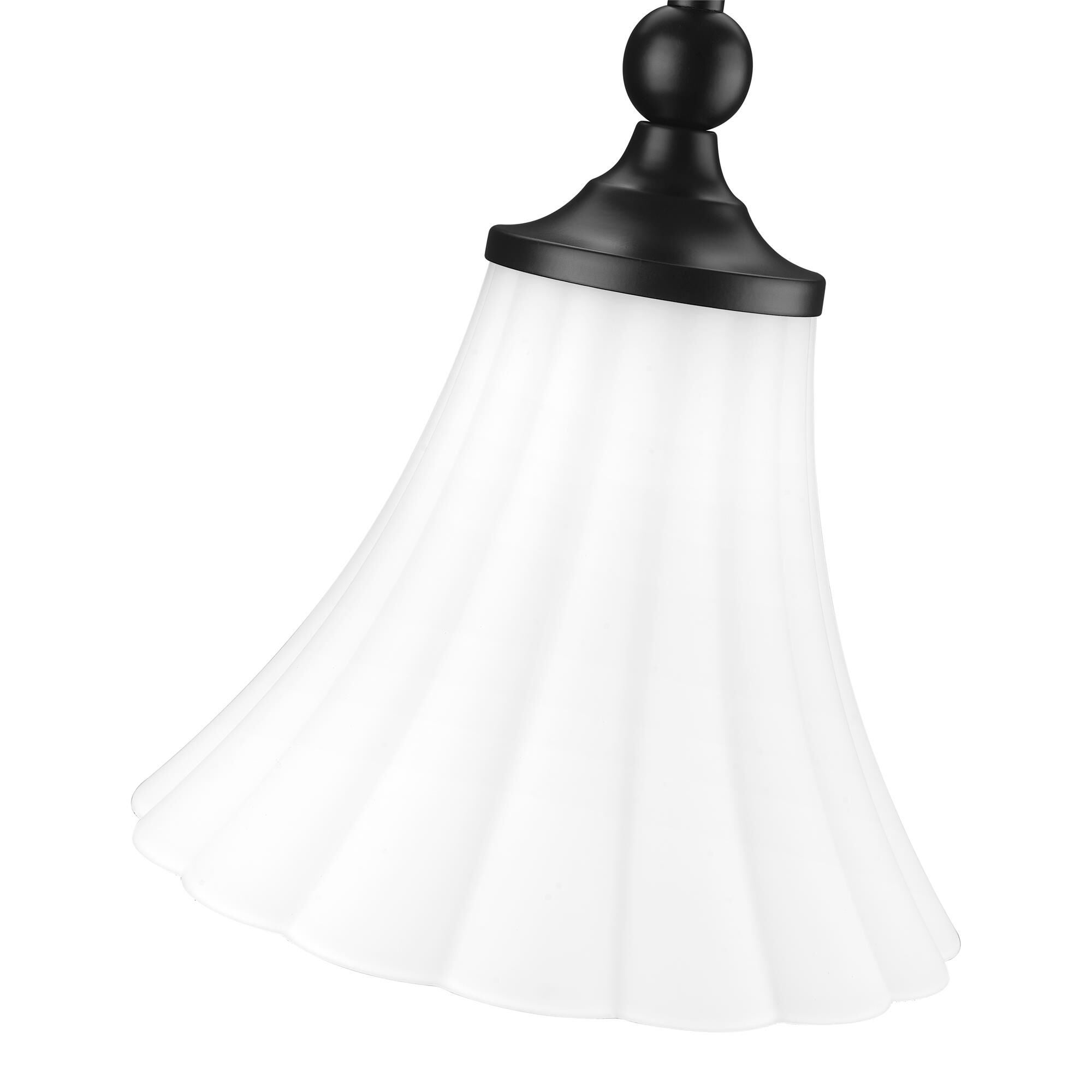 Shown in Matte Black finish and Opal Etched glass
