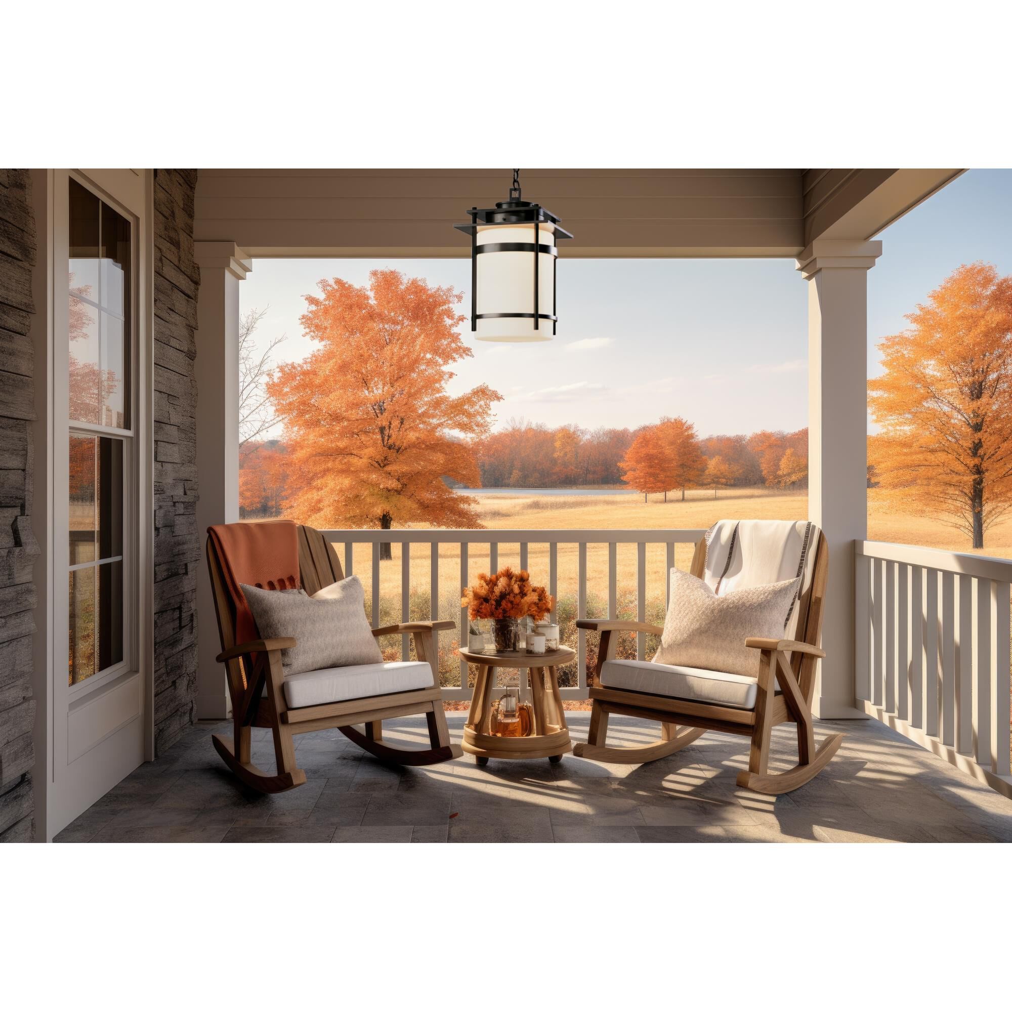 Hubbardton Forge Banded 22 Inch Tall Outdoor Hanging Lantern