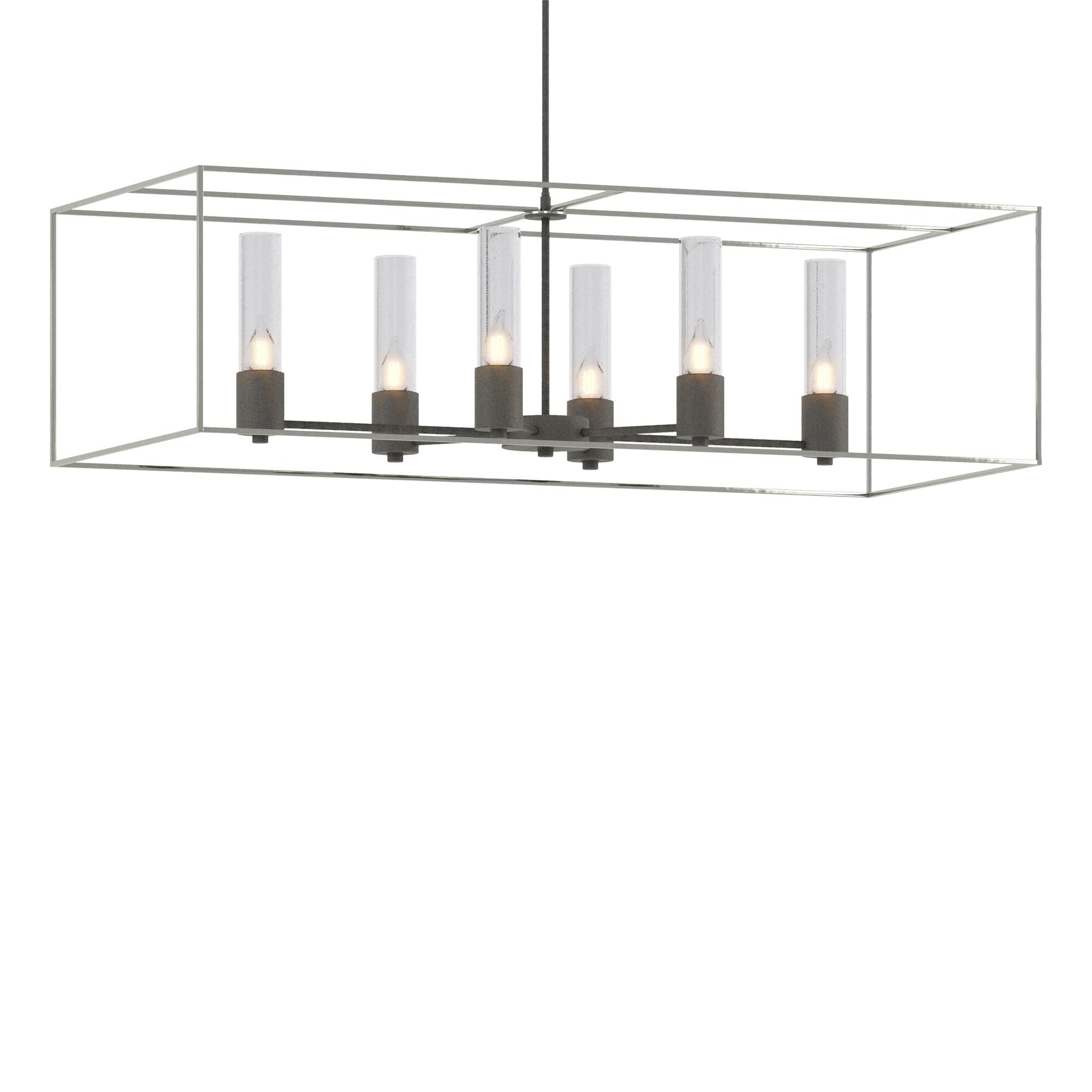 Shown in Natural Iron finish and Clear glass and Sterling accent