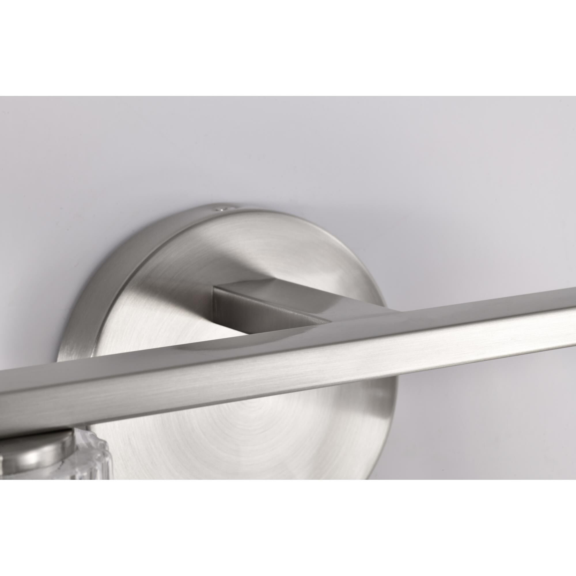 Shown in Brushed Nickel finish and Clear glass