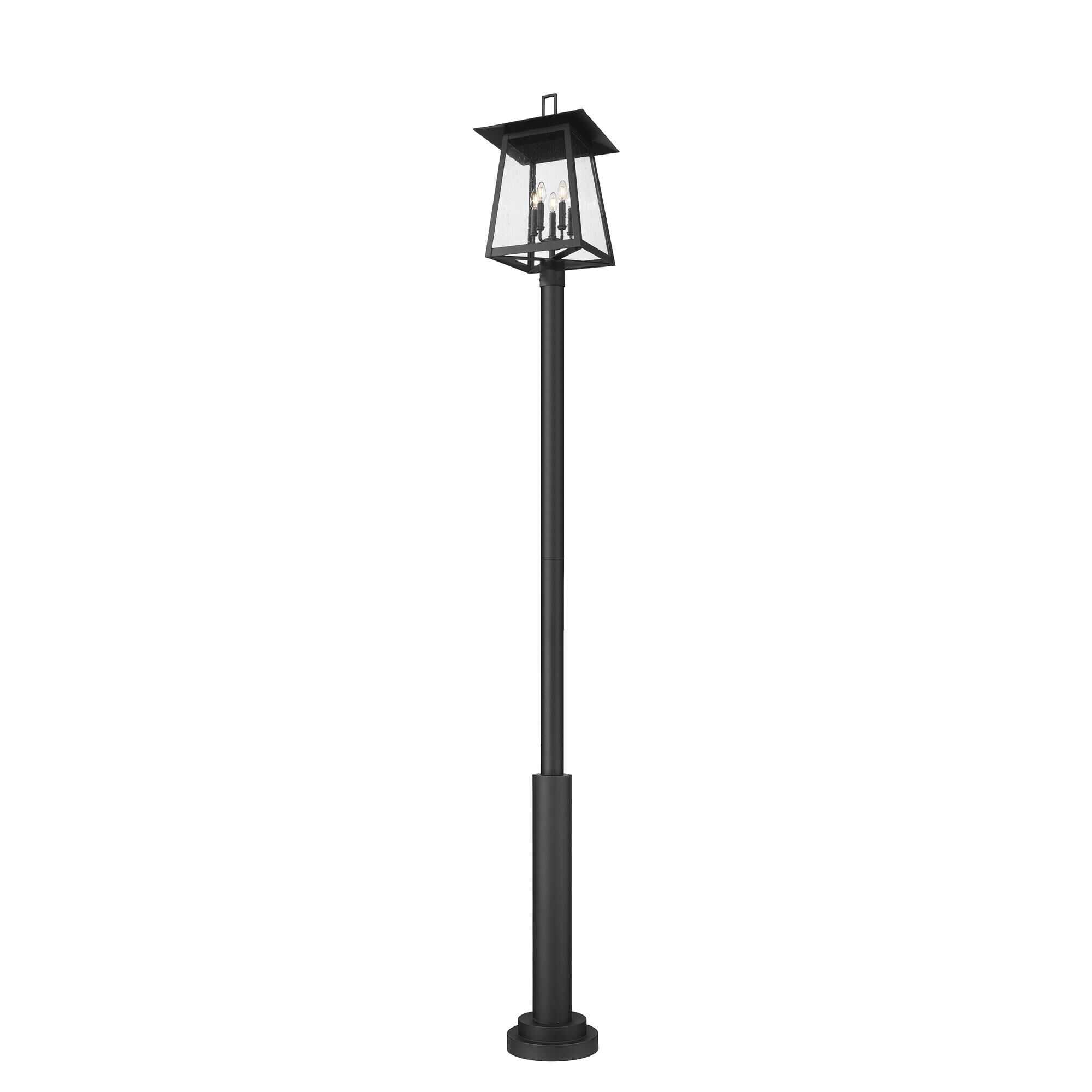 Shown in Black finish and Clear Seedy glass and Clear Seedy shade