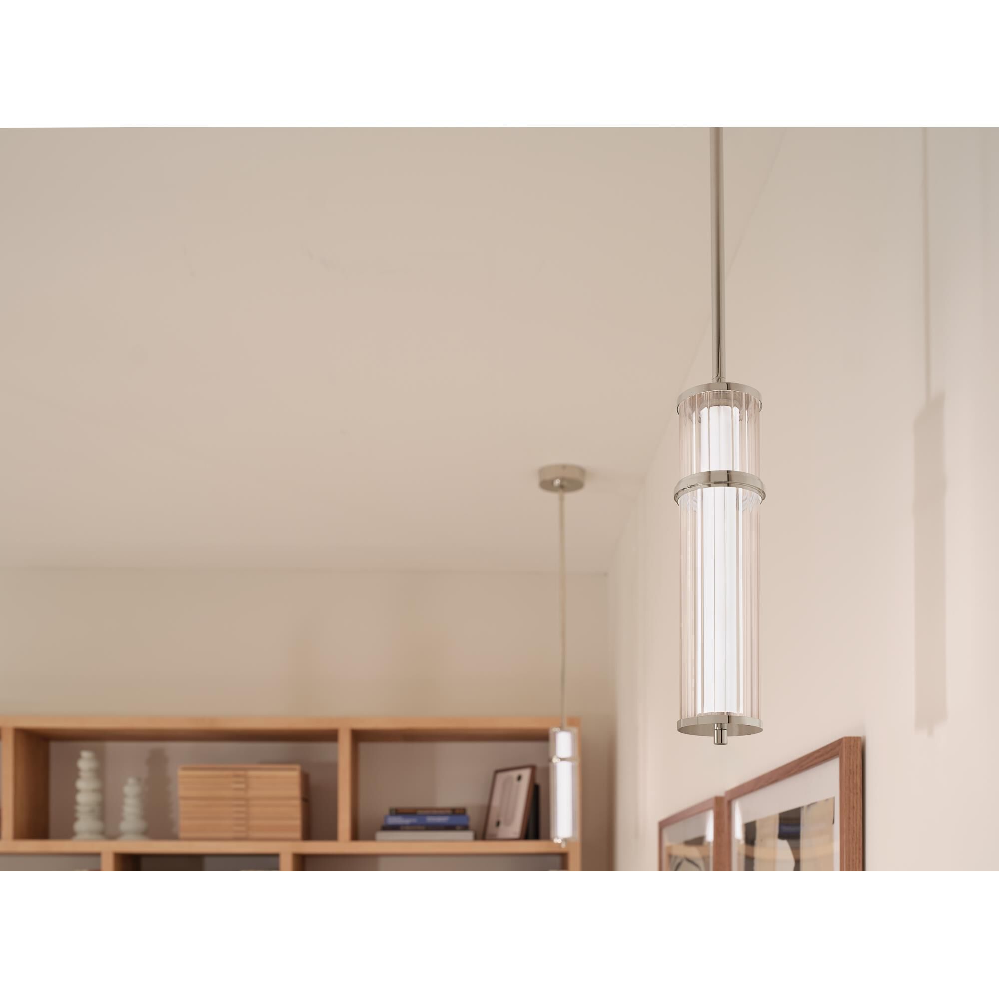 Shown in Polished Nickel finish and Clear Fluted glass