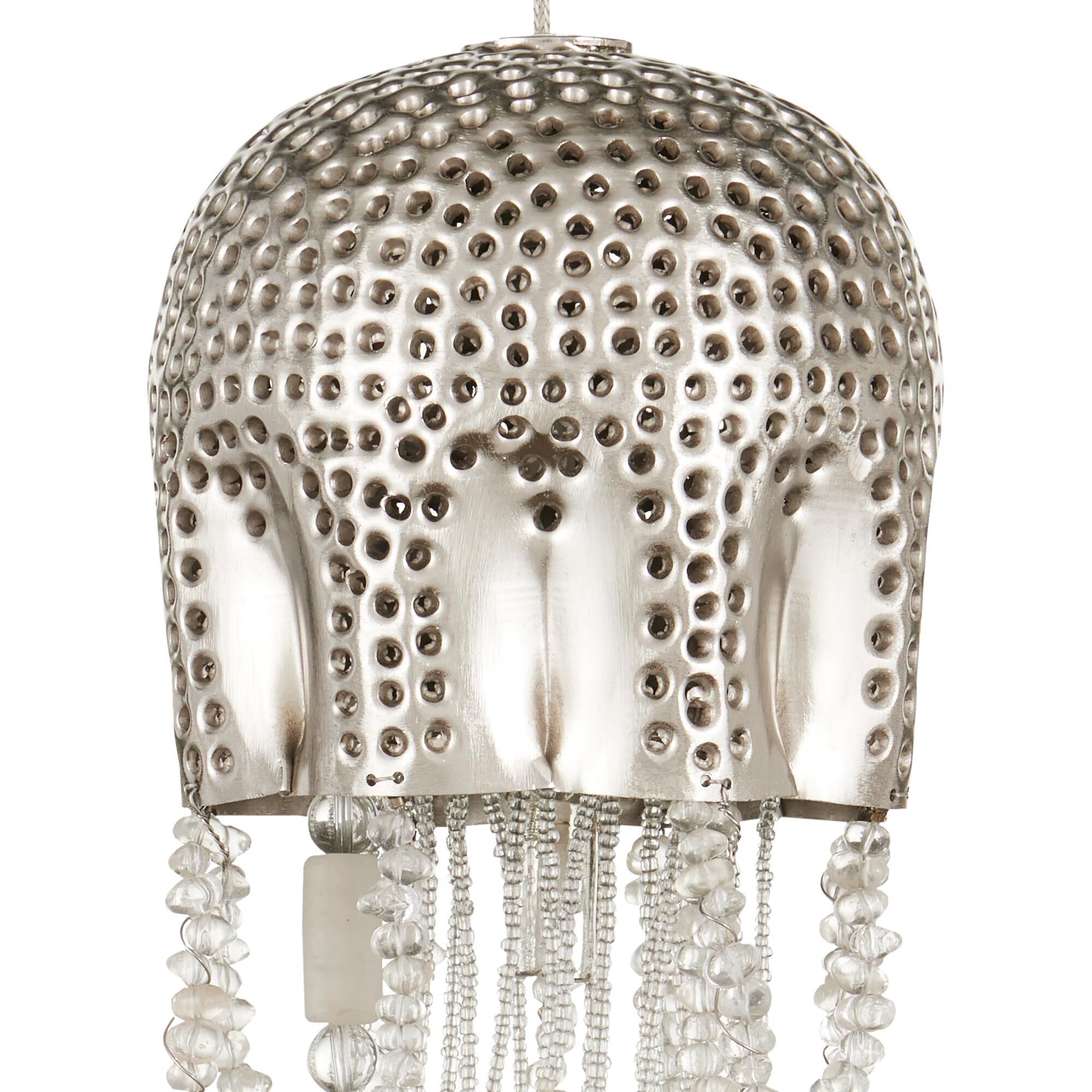 Shown in Nickel/Silver finish and Nickel/Steel/Glass shade