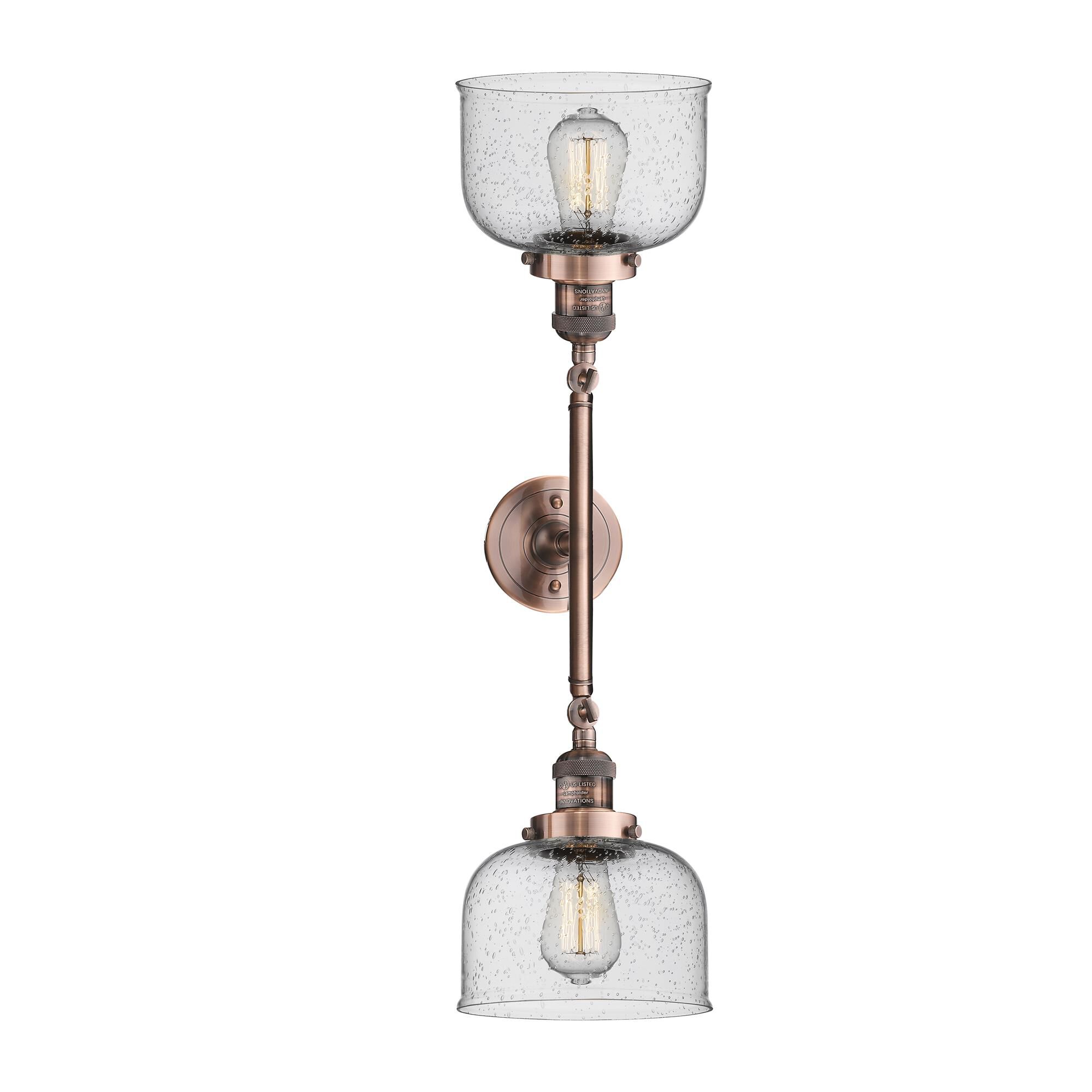 Shown in Antique Copper finish and Seedy glass