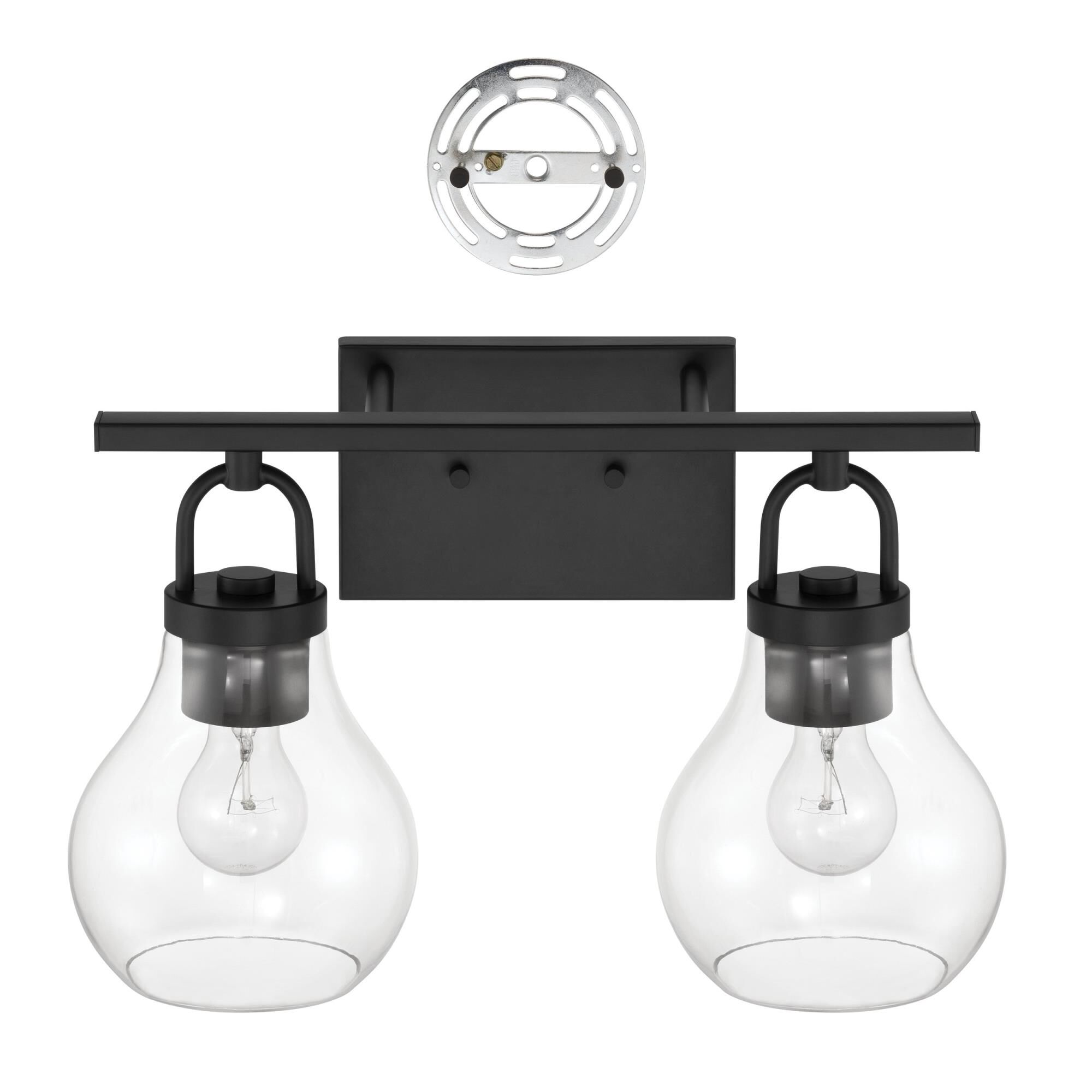 Shown in Matte Black finish and Clear glass
