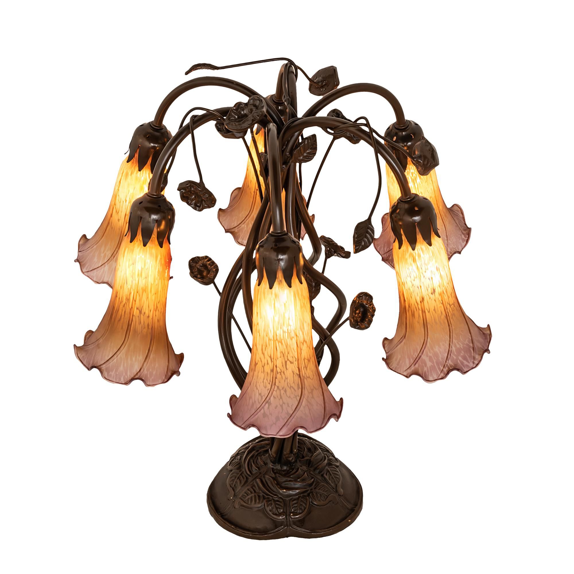 Shown in Mahogany Bronze finish and Amber /Acrylic;Violet glass