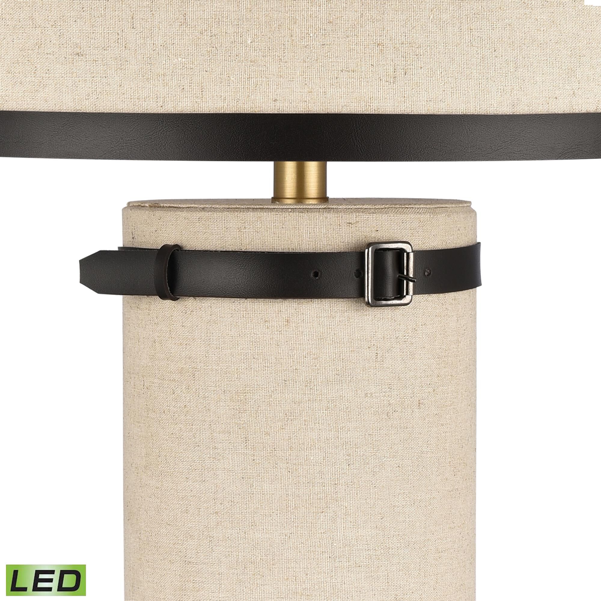 Shown in Oatmeal finish and Oatmeal Linen Drum shade