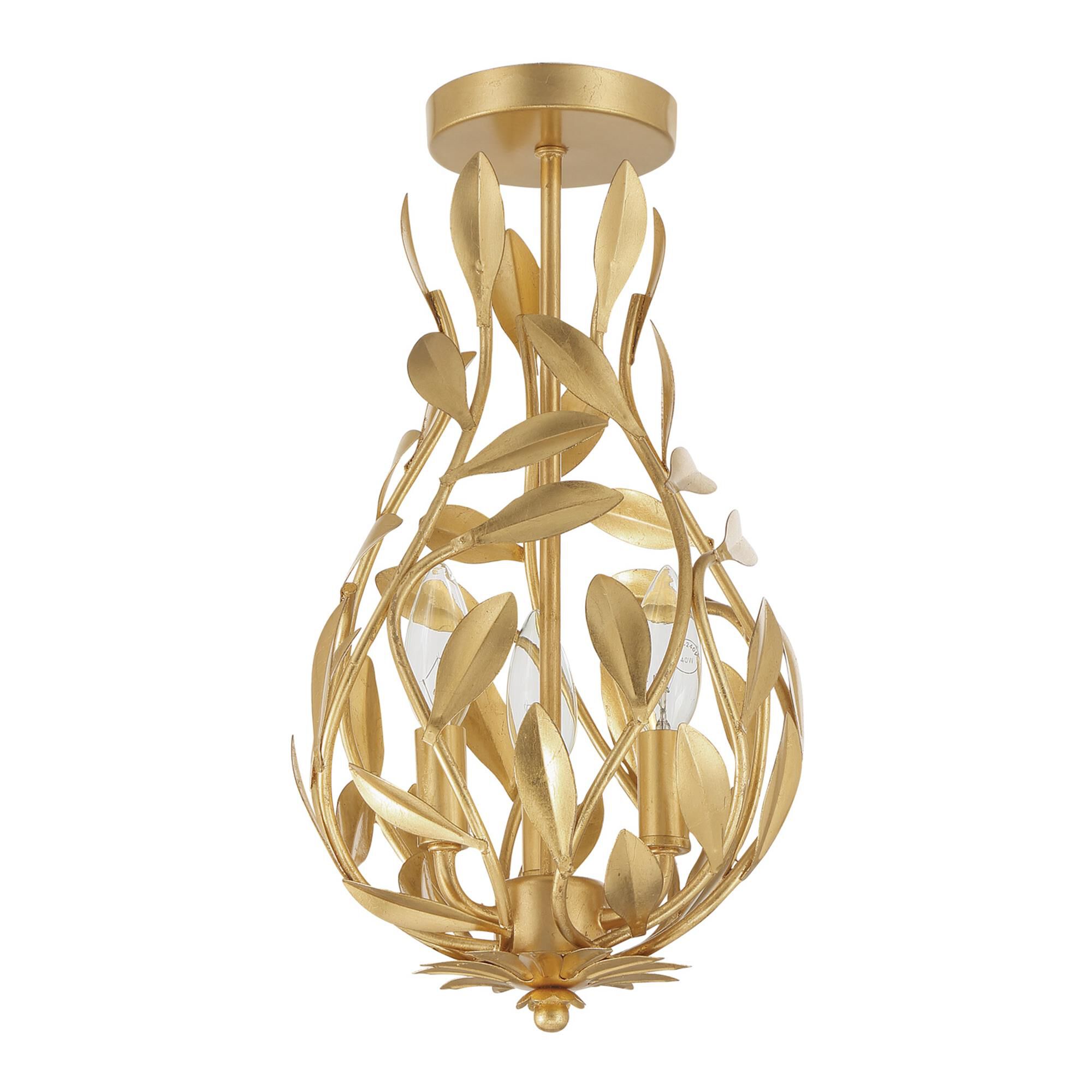 Broche 9 Inch Semi Flush Mount by Crystorama