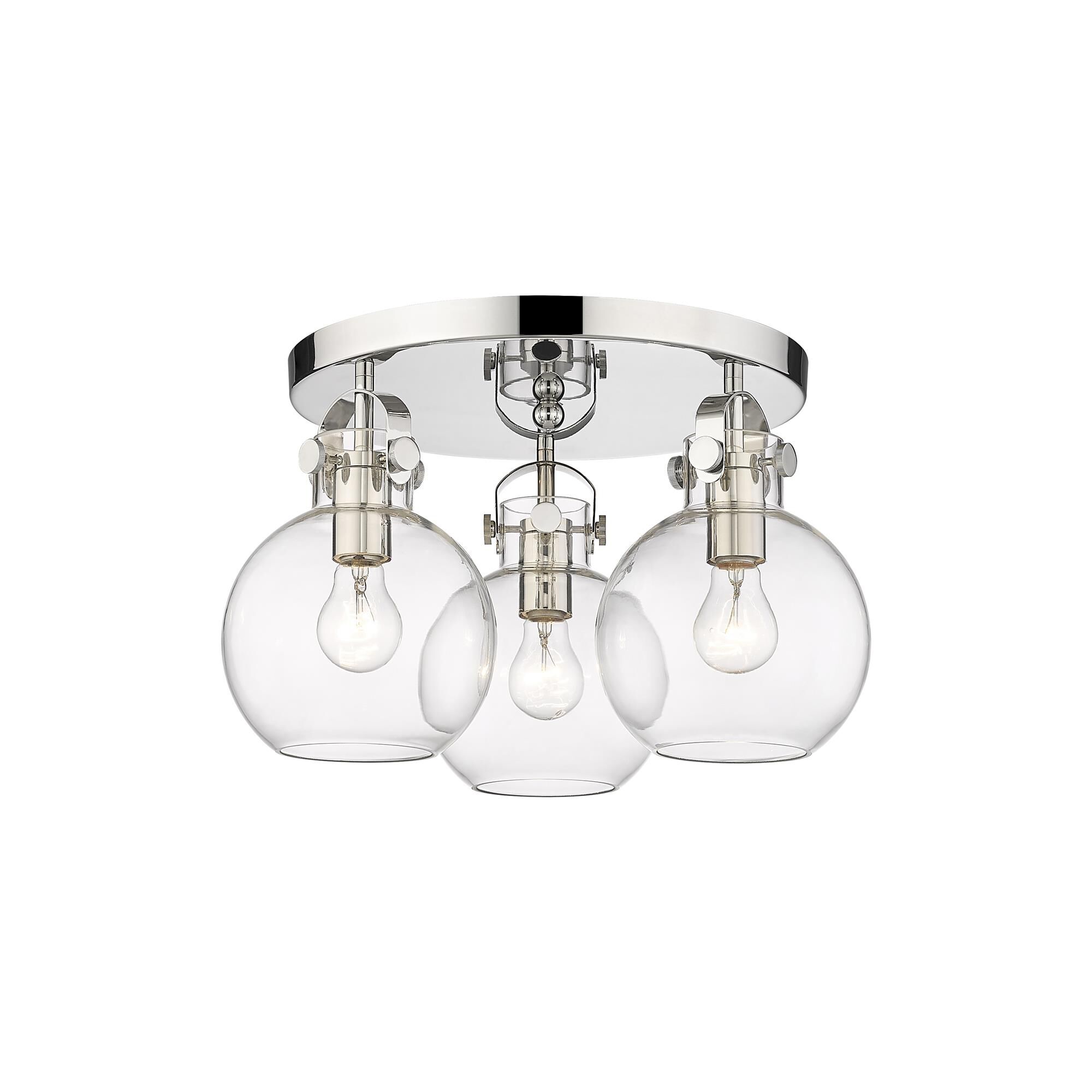 Shown in Polished Nickel finish and Clear glass