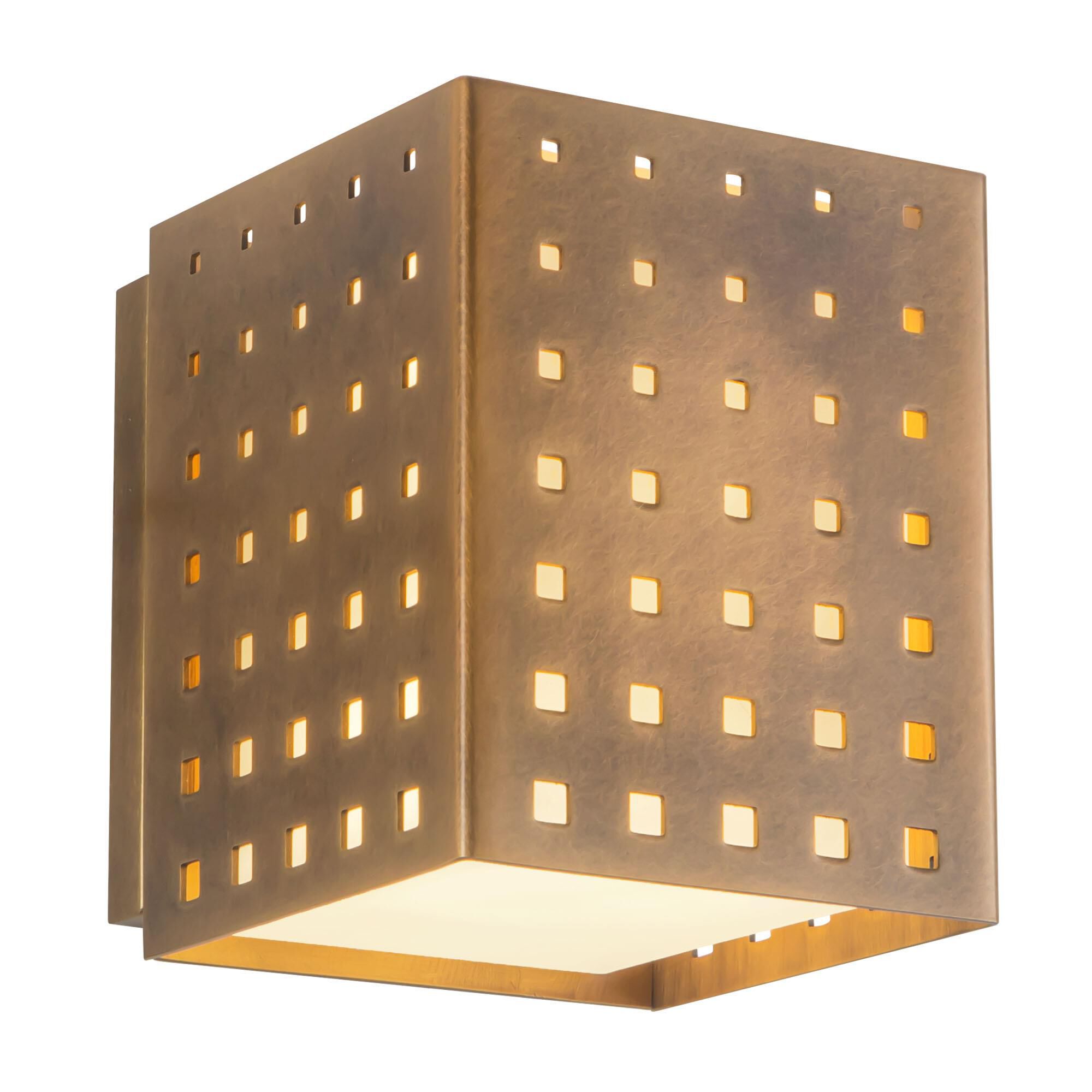 Shown in Vintage Brass finish and Clear Exterior Opal Interior glass