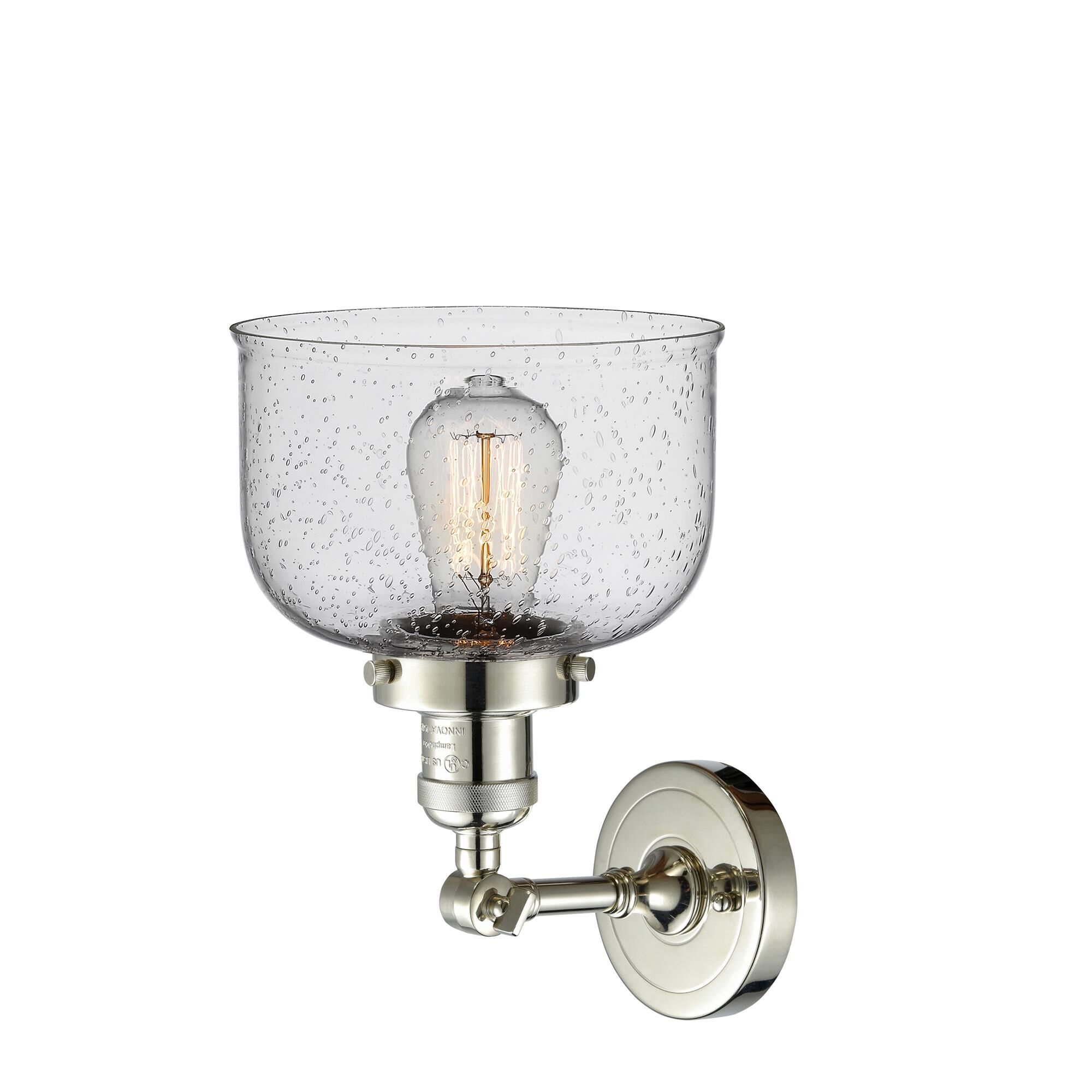 Shown in Polished Nickel finish and Seedy glass