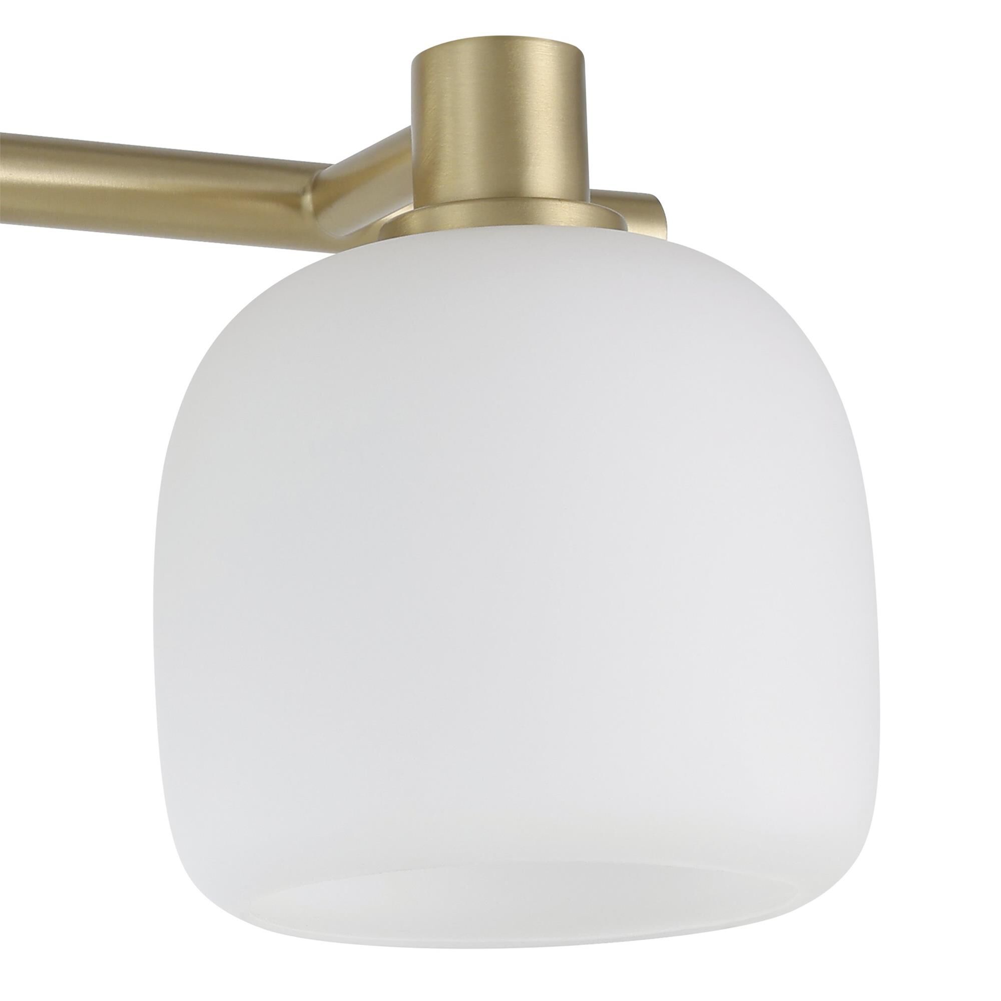 Shown in Champagne Gold finish and Etched Opal glass