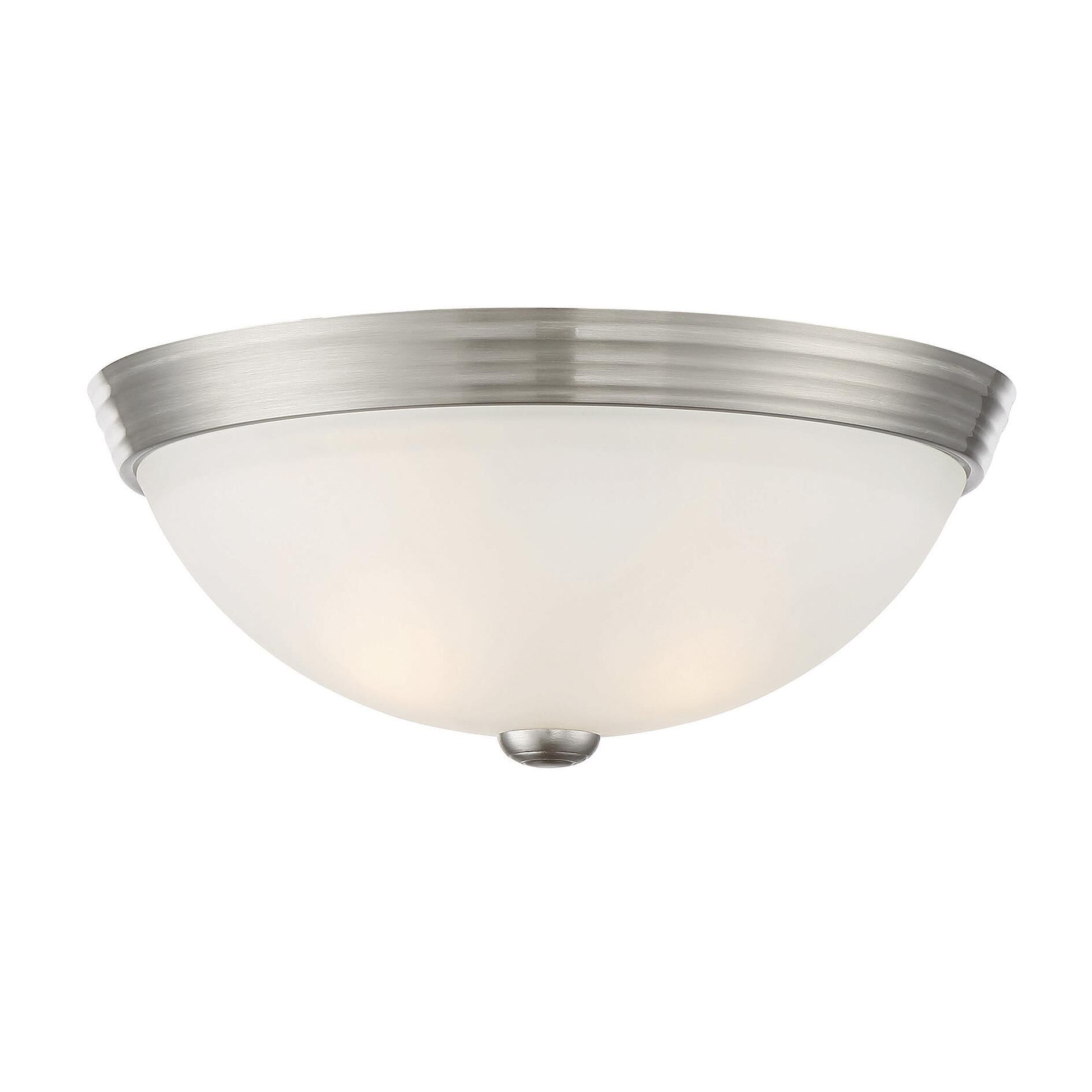 Shown in Satin Nickel finish and White Etched glass