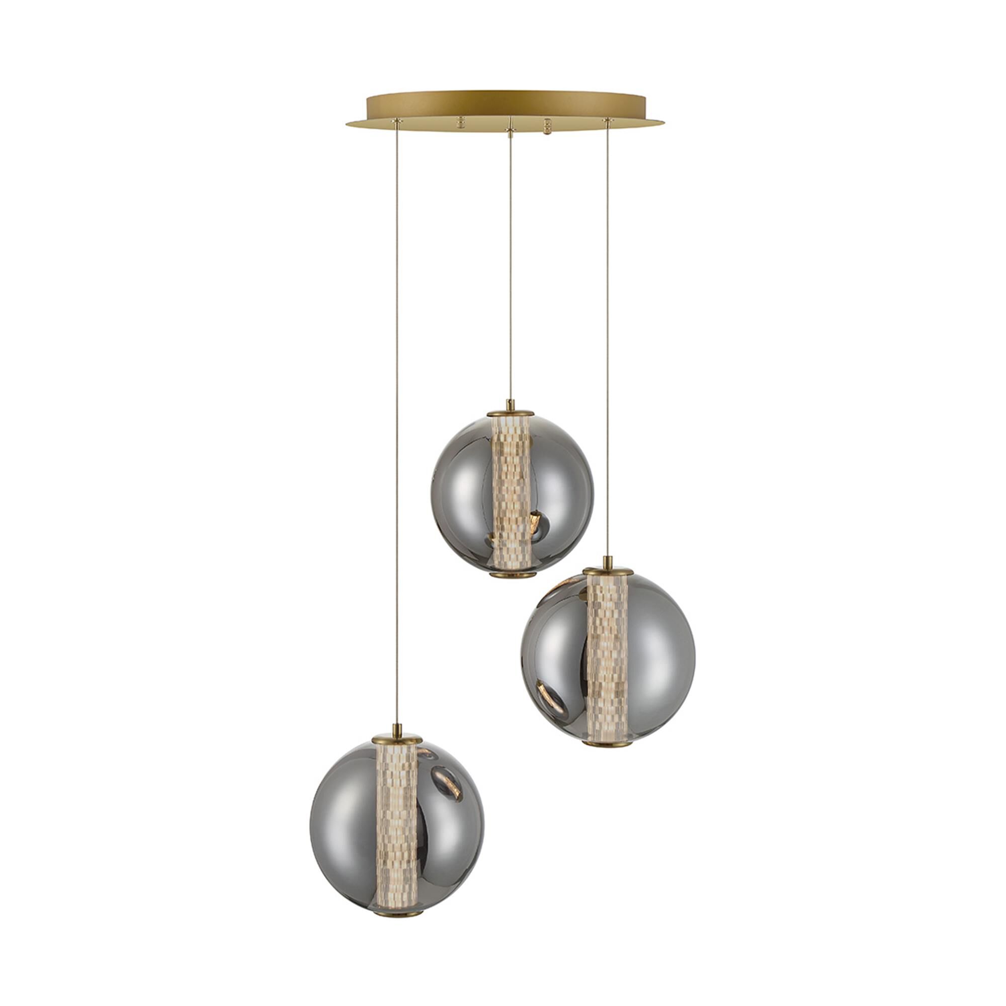 Shown in Gold finish and Smoked glass