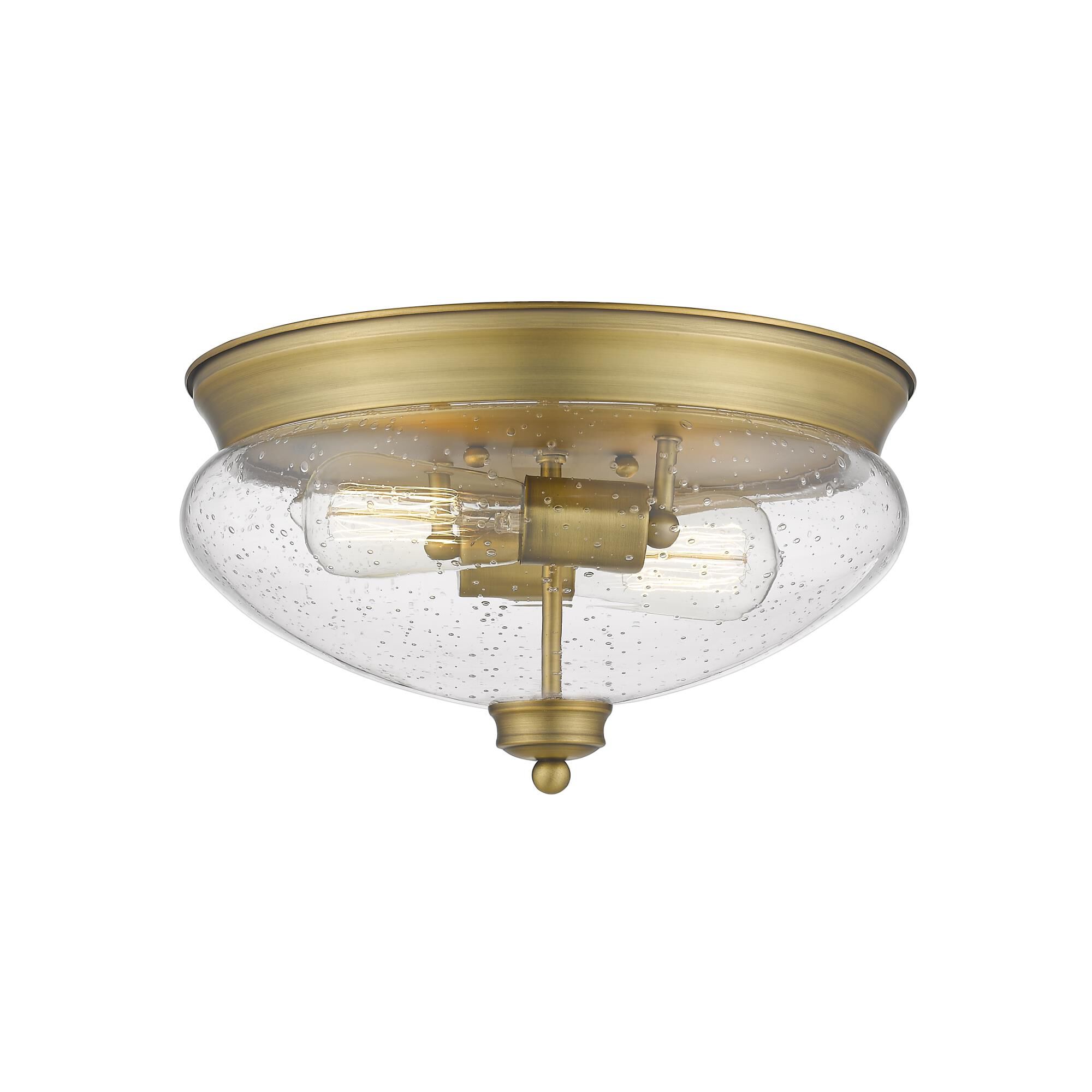 Shown in Heritage Brass finish and Glass shade