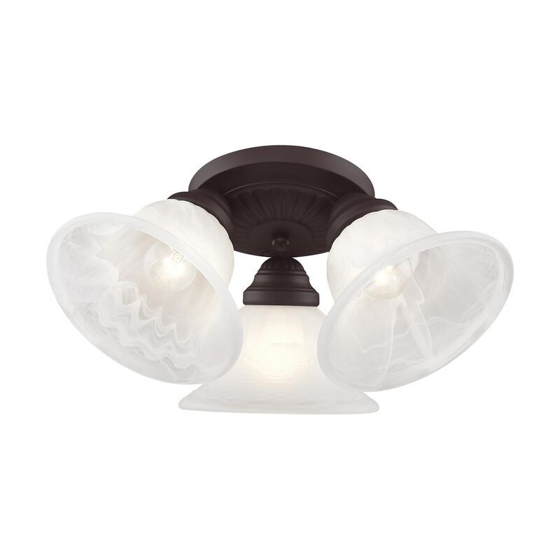 Edgemont 14 Inch 3 Light Semi Flush Mount by Livex Lighting