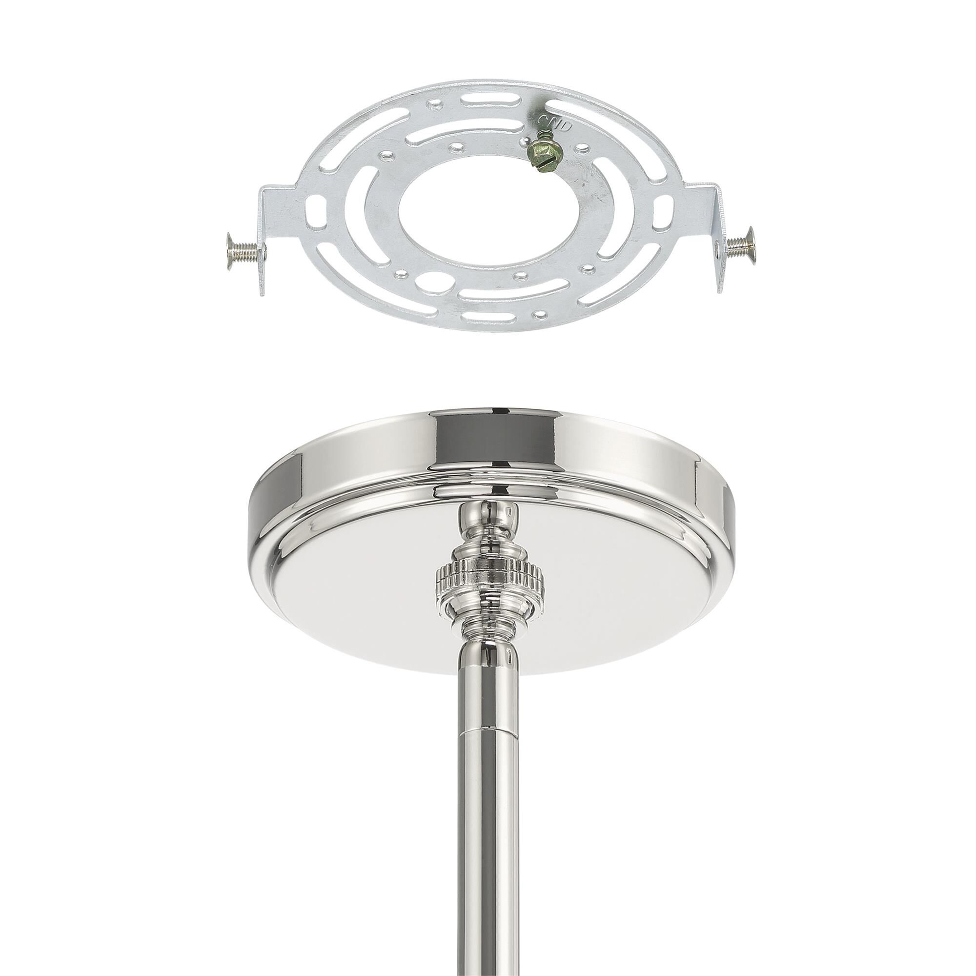 Shown in Polished Nickel finish and Opal glass