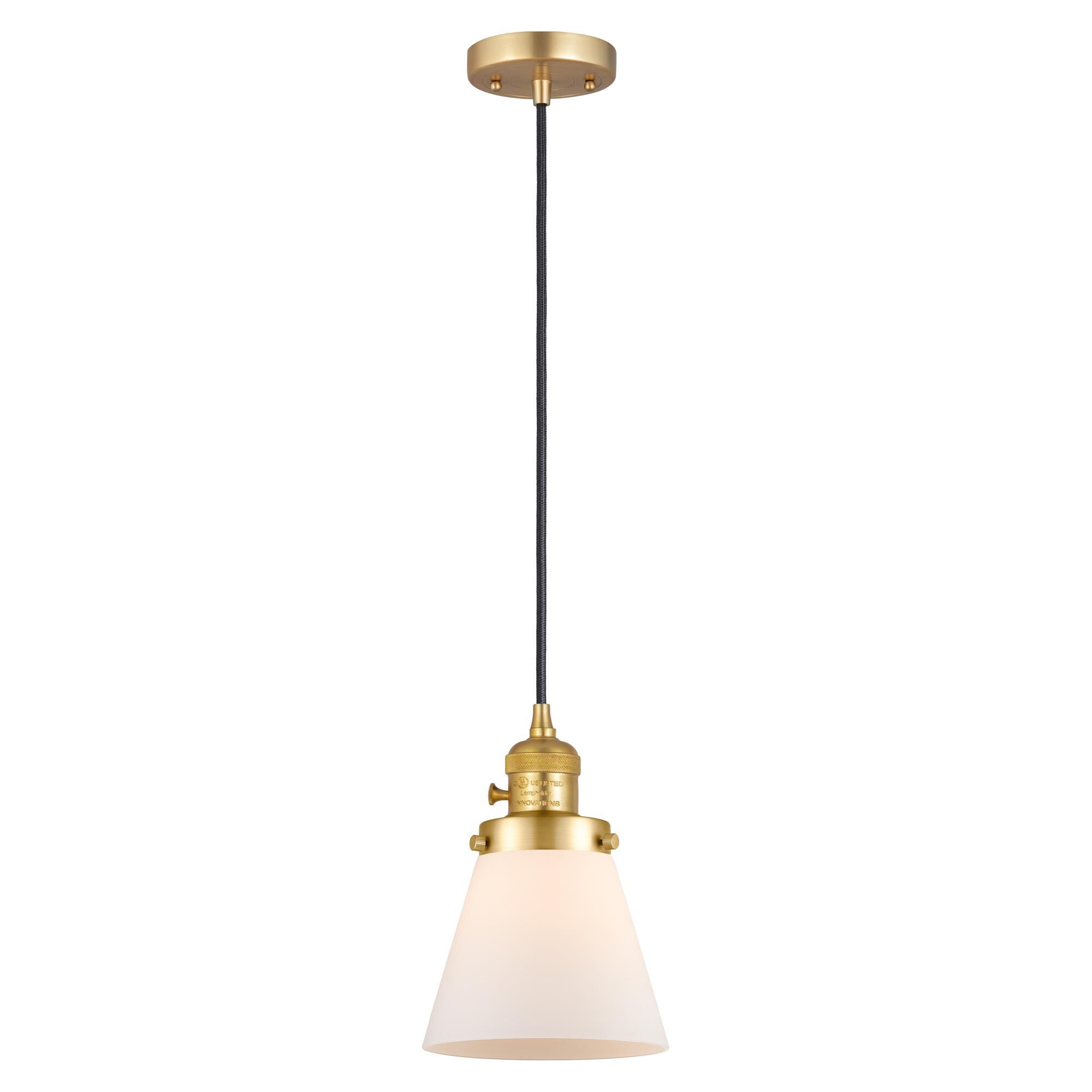 Shown in Satin Gold finish and Matte White Cased glass