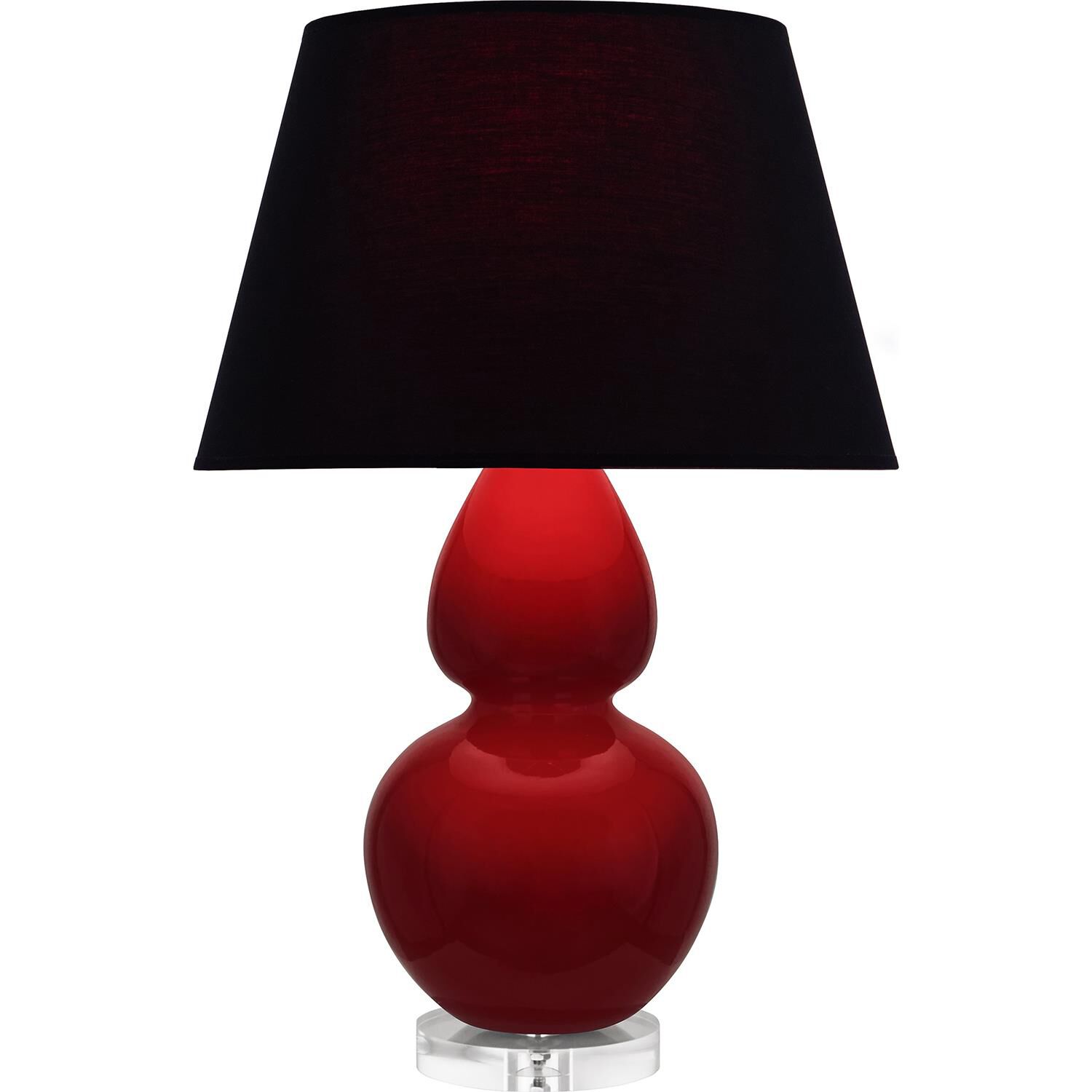 Shown in Sangria finish and Ink Black with Rose Red Lining shade and Lucite accent