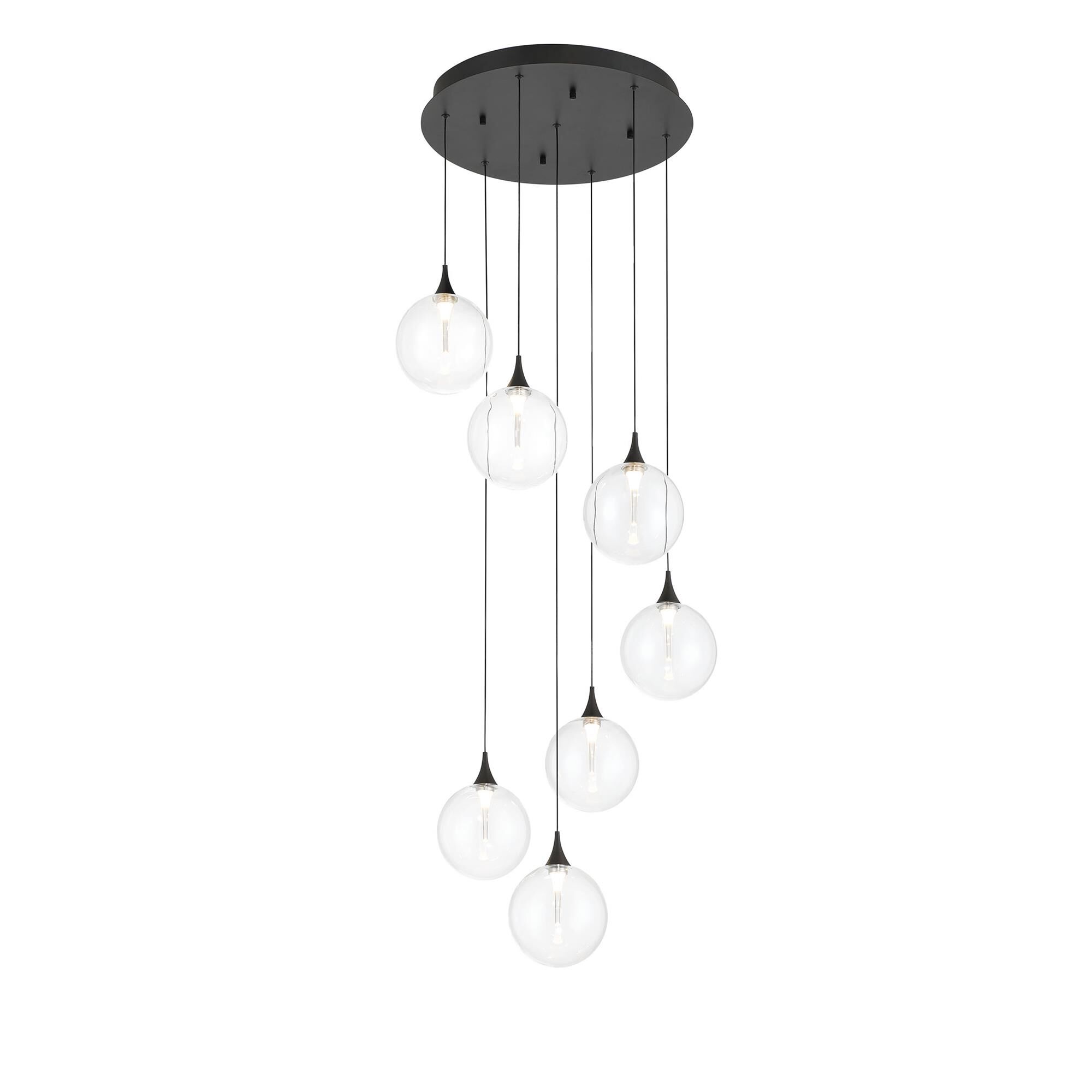 Shown in Black finish and Clear glass