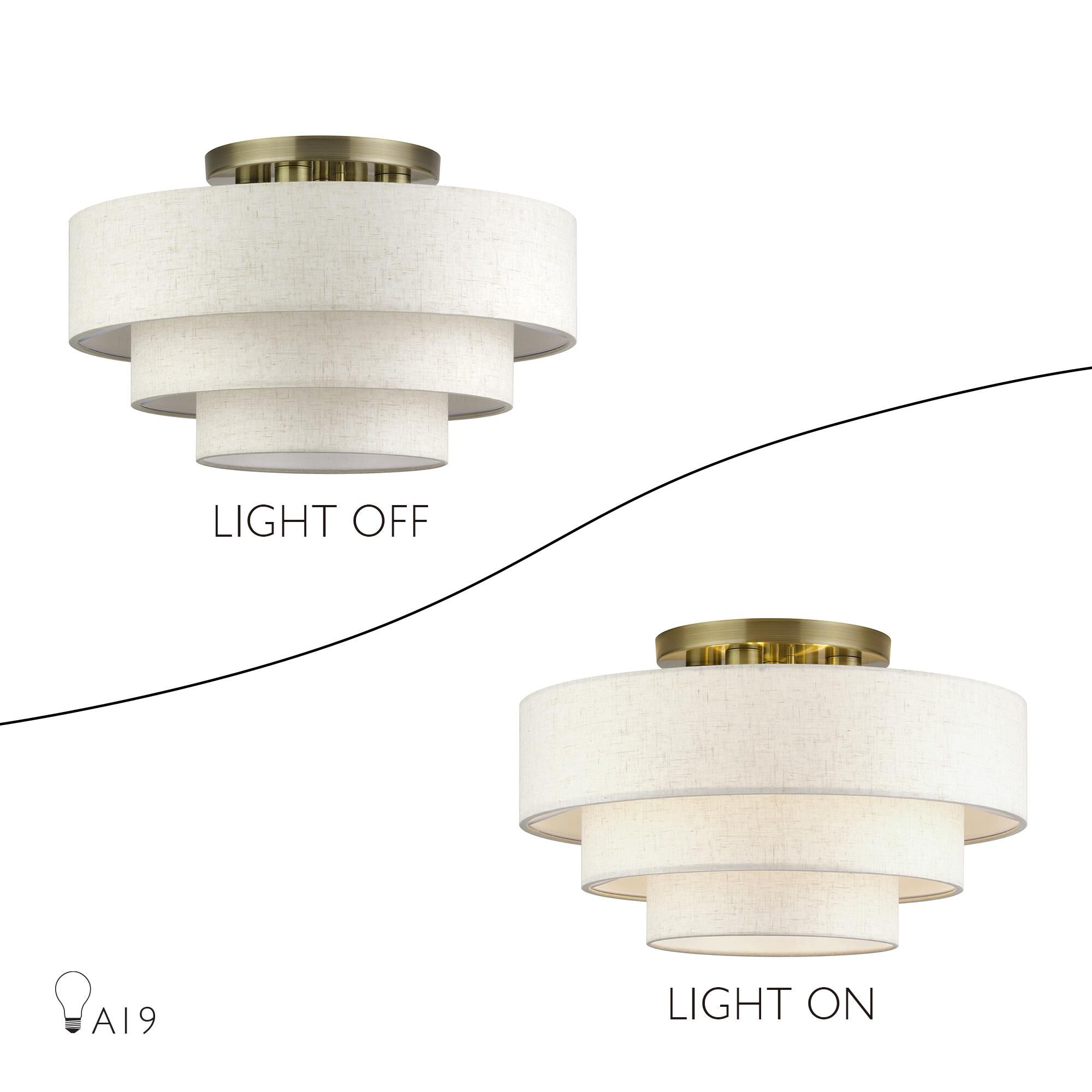 Manorwood 21 Inch Semi Flush Mount by Livex Lighting